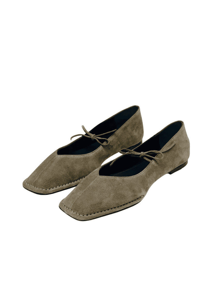 Sway Ballerine in Pelle Scamosciata Color Khaki