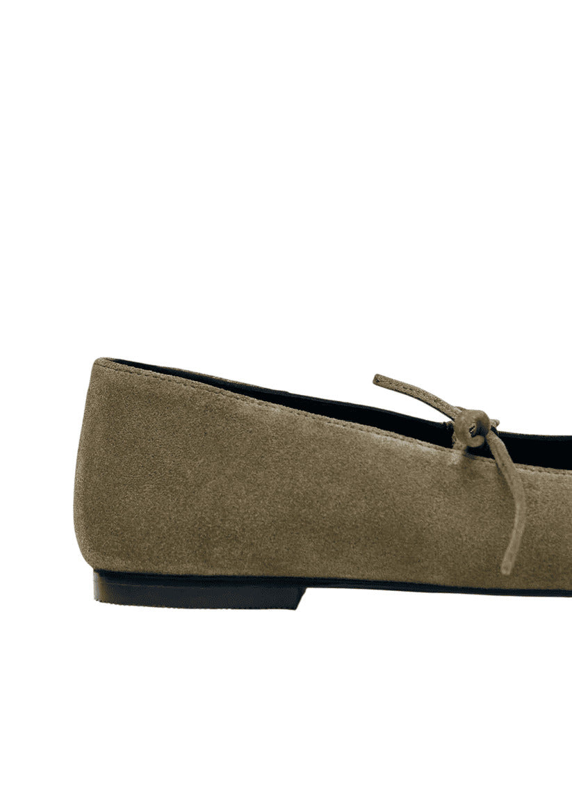 Sway Ballerine in Pelle Scamosciata Color Khaki