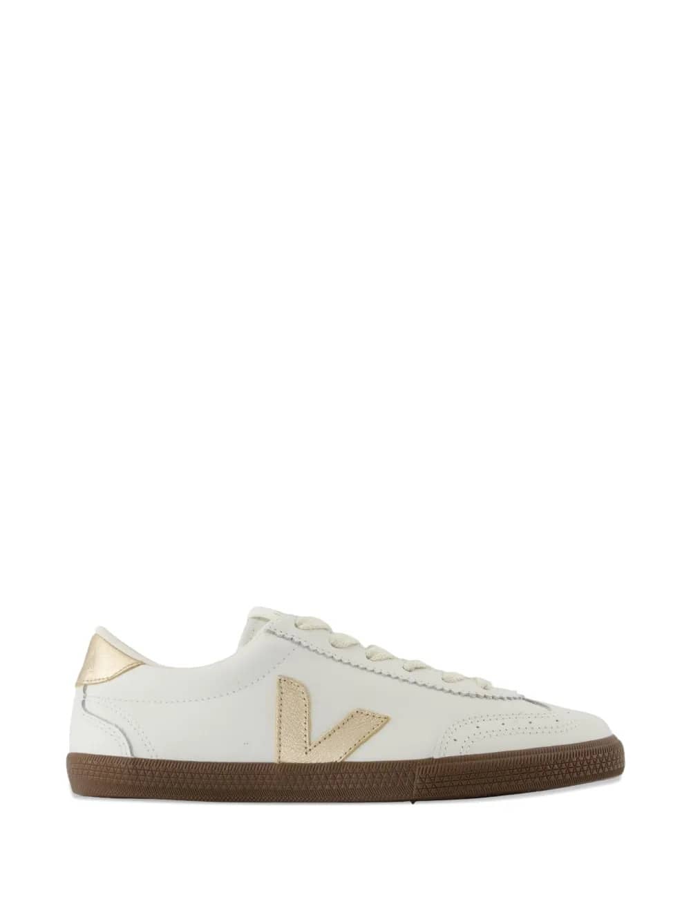 SNEAKERS VOLLEY LEATHER WHITE PLATINE BARK