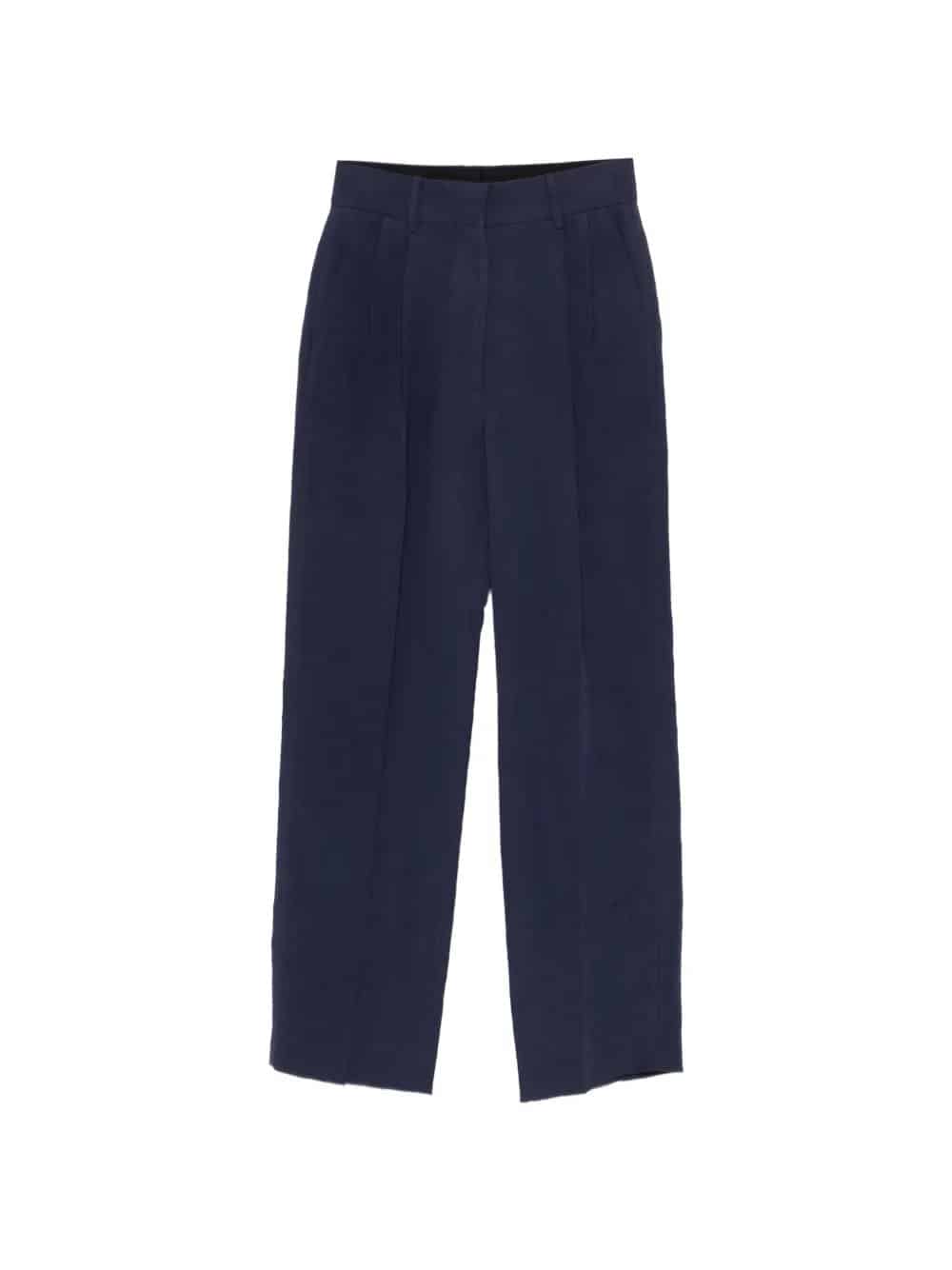 pantaloni con design a pieghe