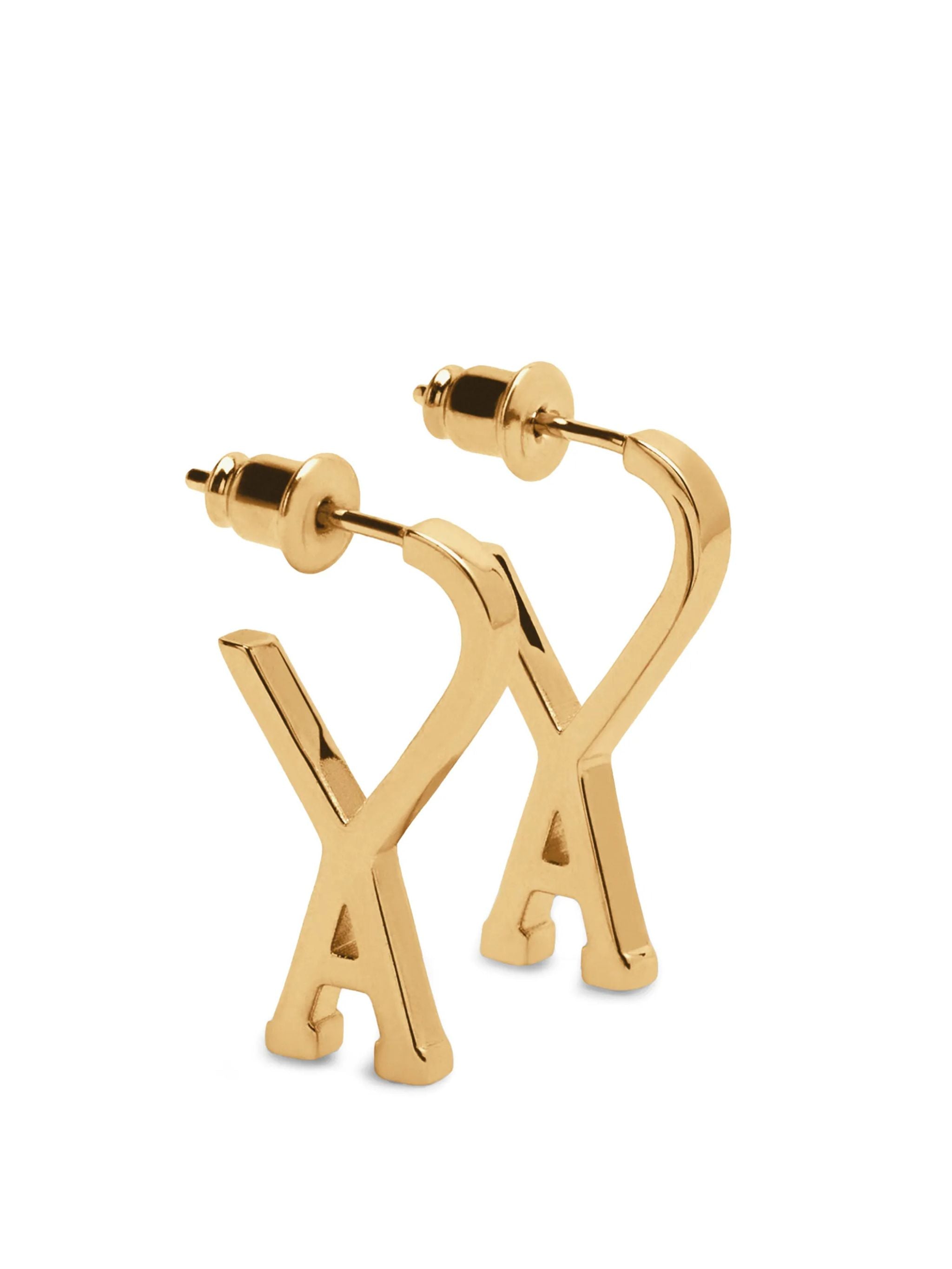 Orecchini a cerchio piccoli Ami De Coeur in ottone oro