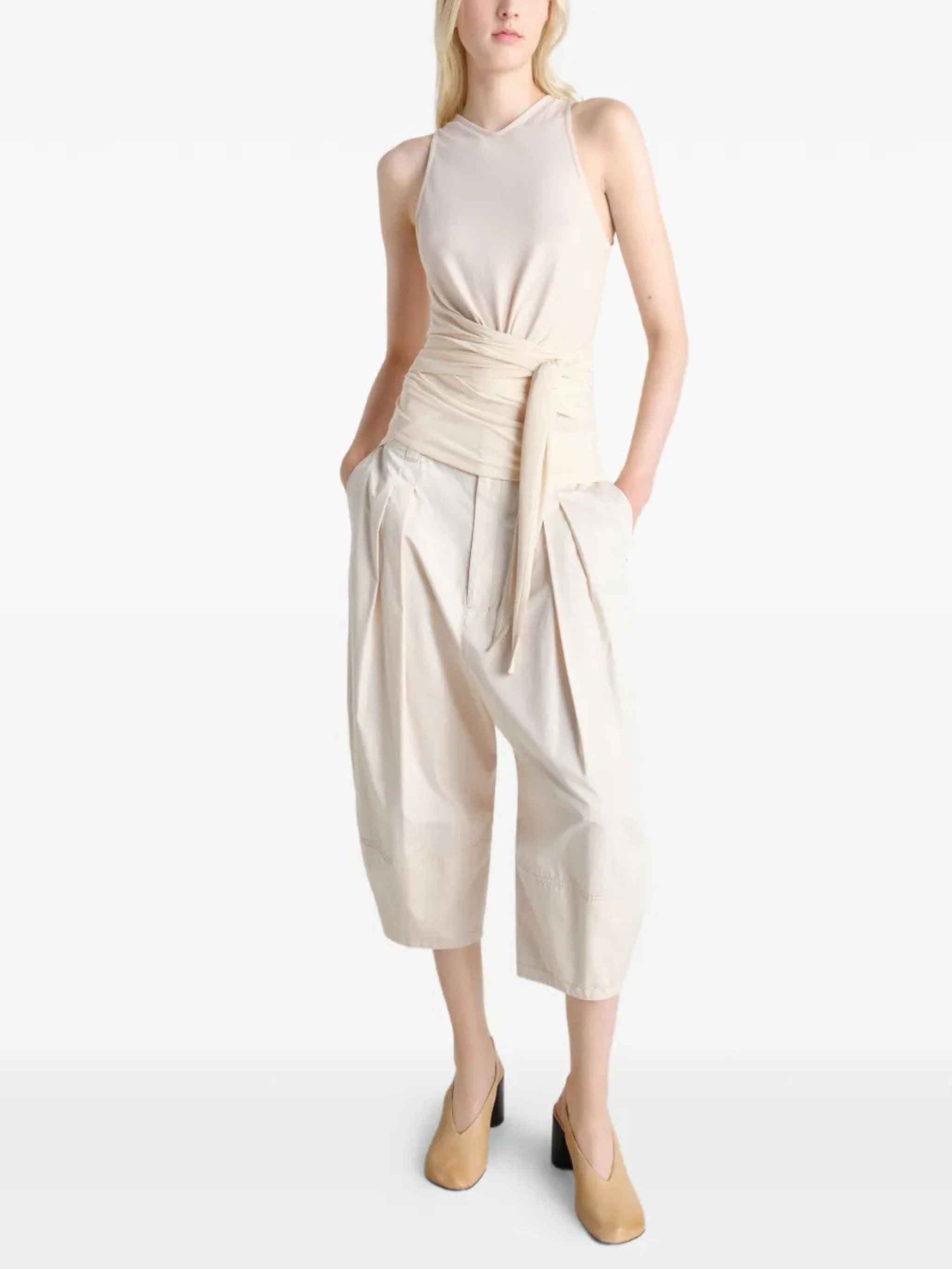 Sleeveless wrap top