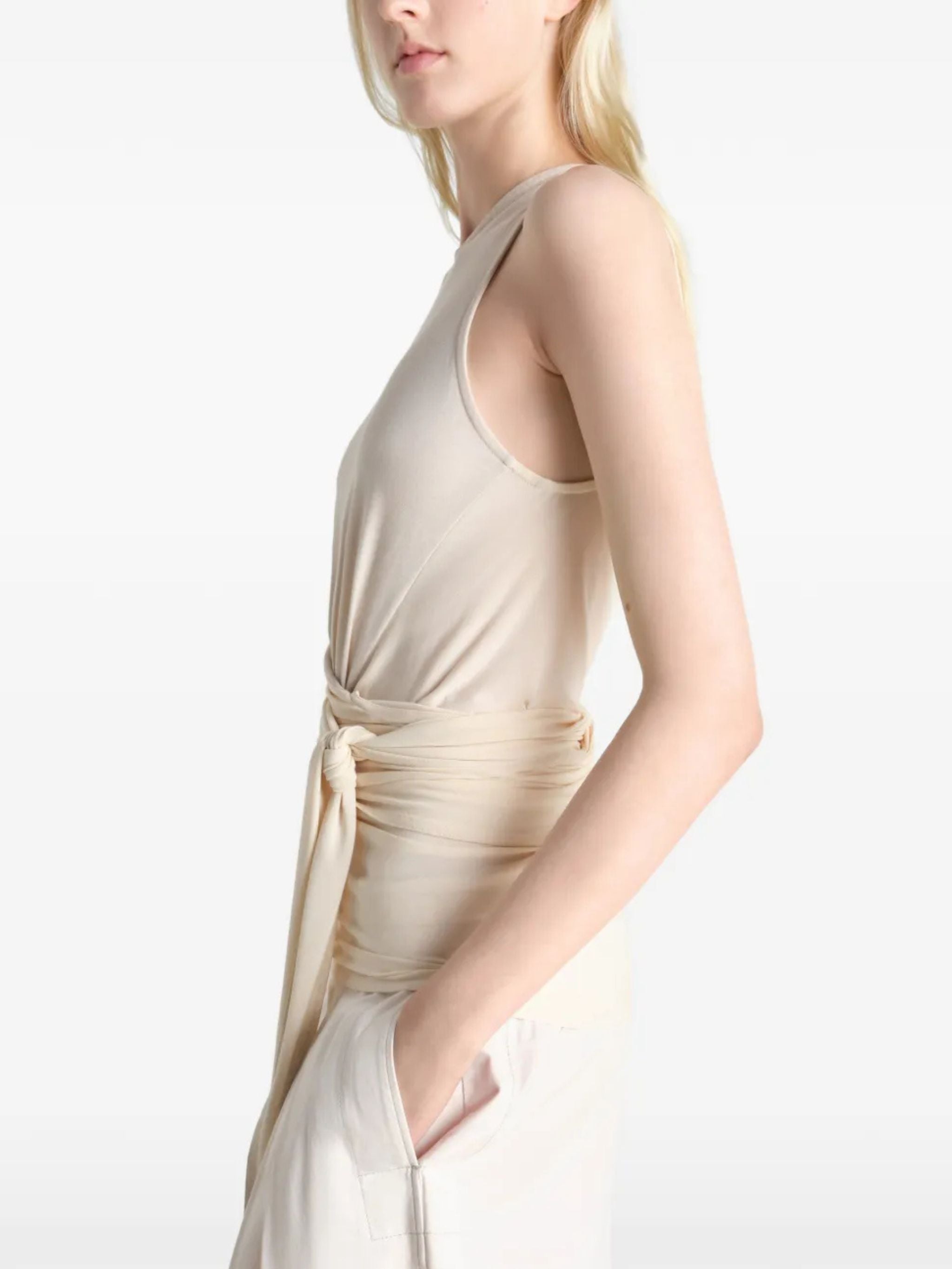Sleeveless wrap top