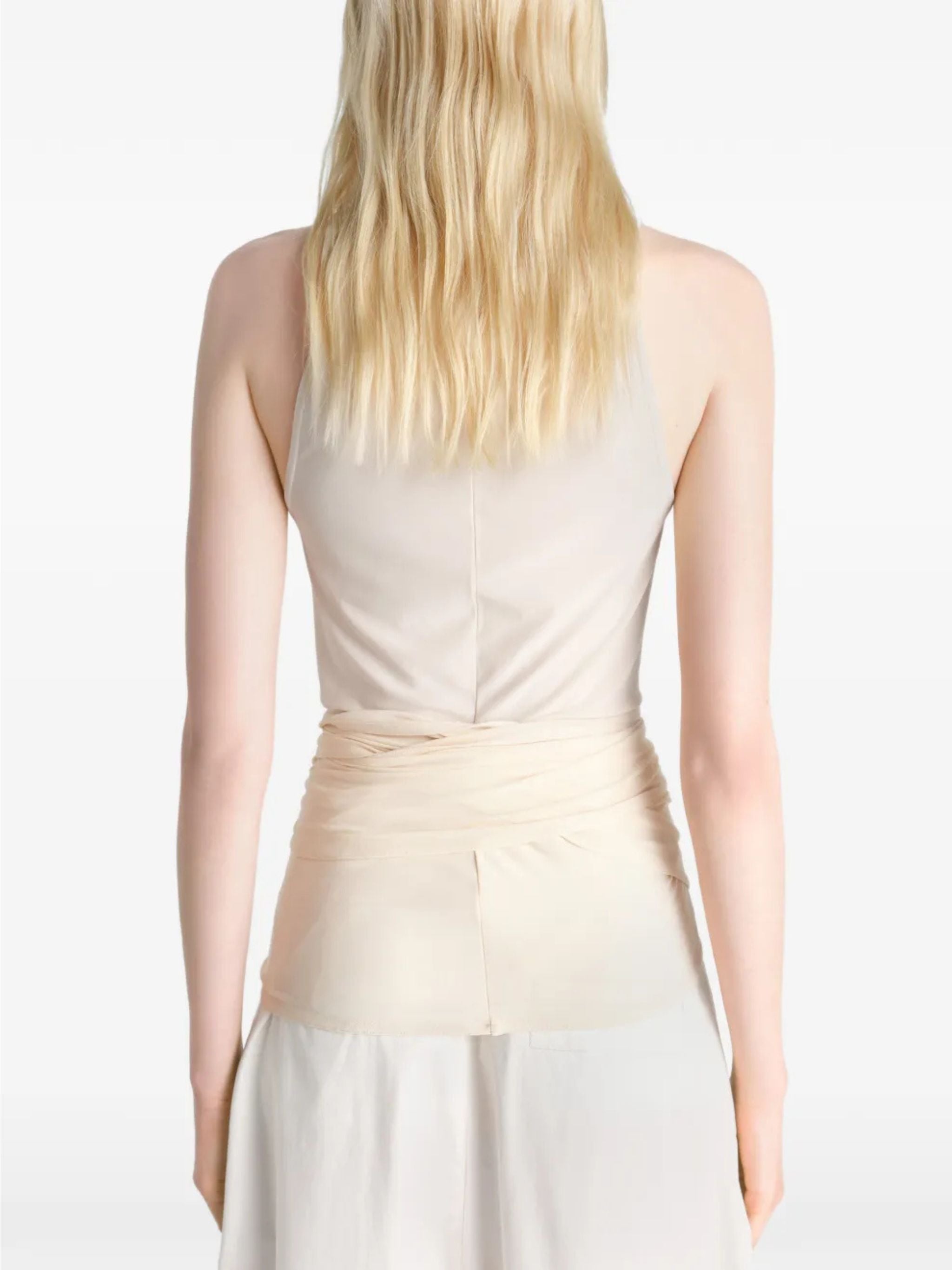Sleeveless wrap top