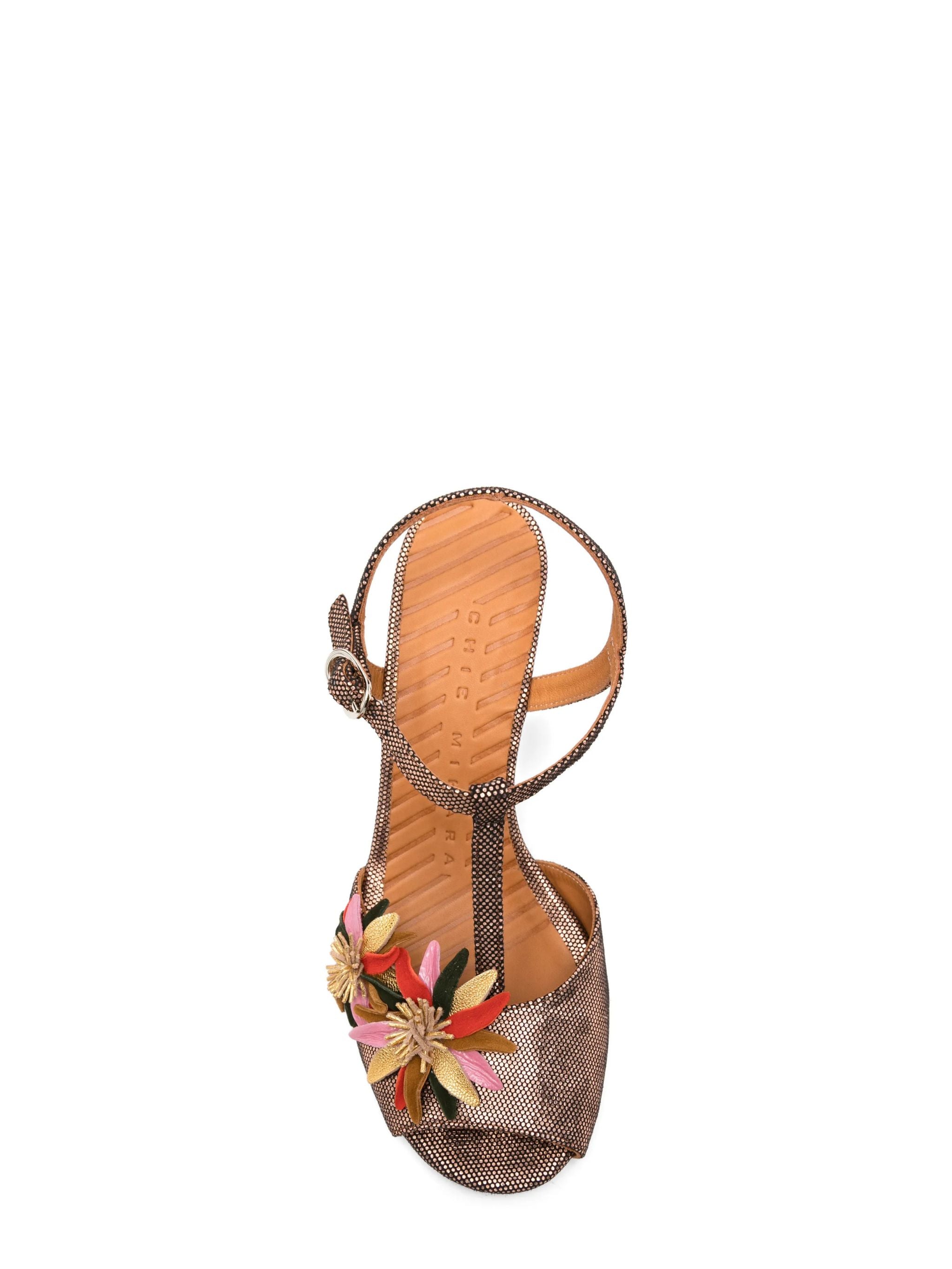 Sandali Uliva con applicazione floreale