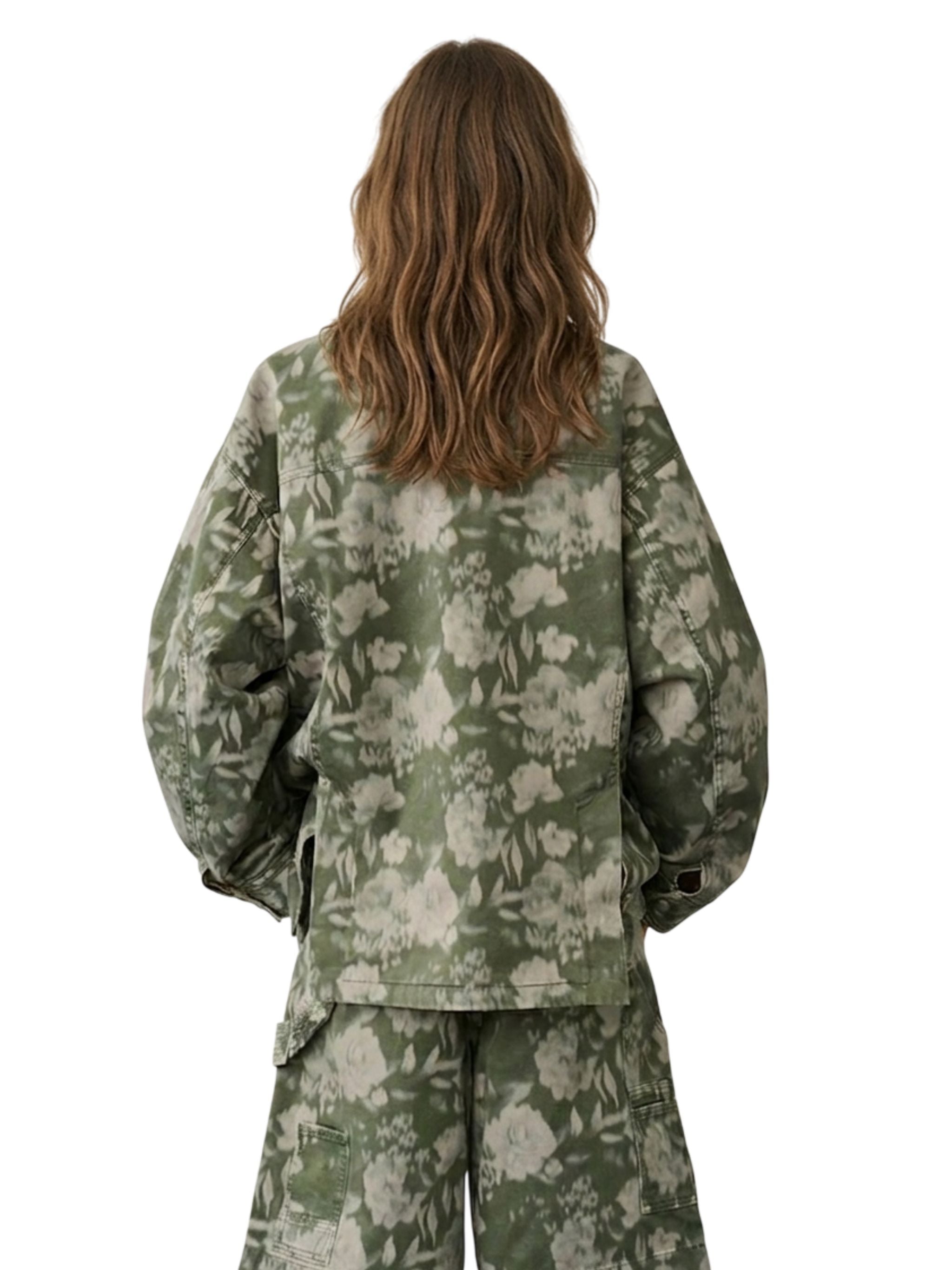 Parka con stampa floreale