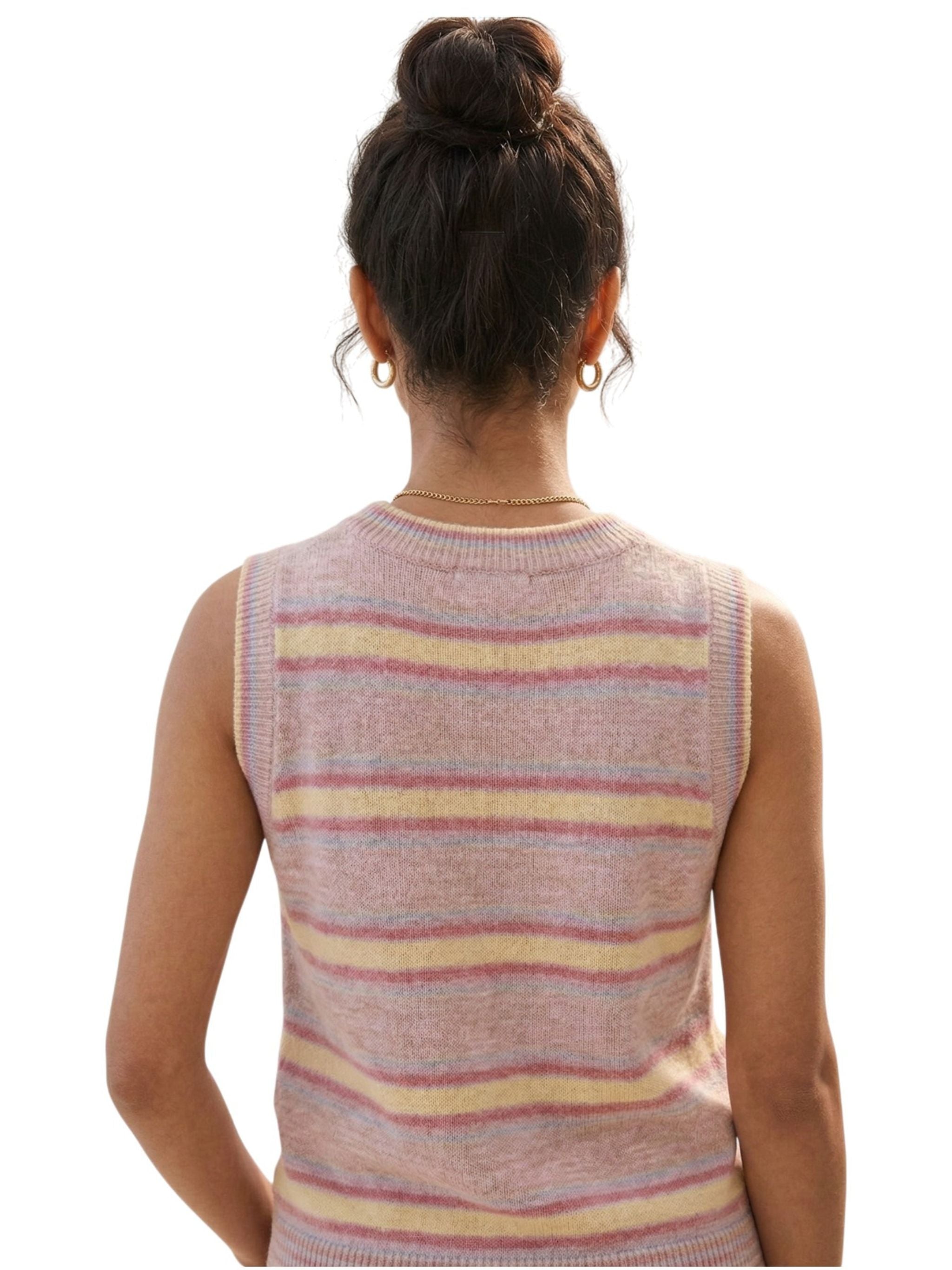 Top in maglia rigato