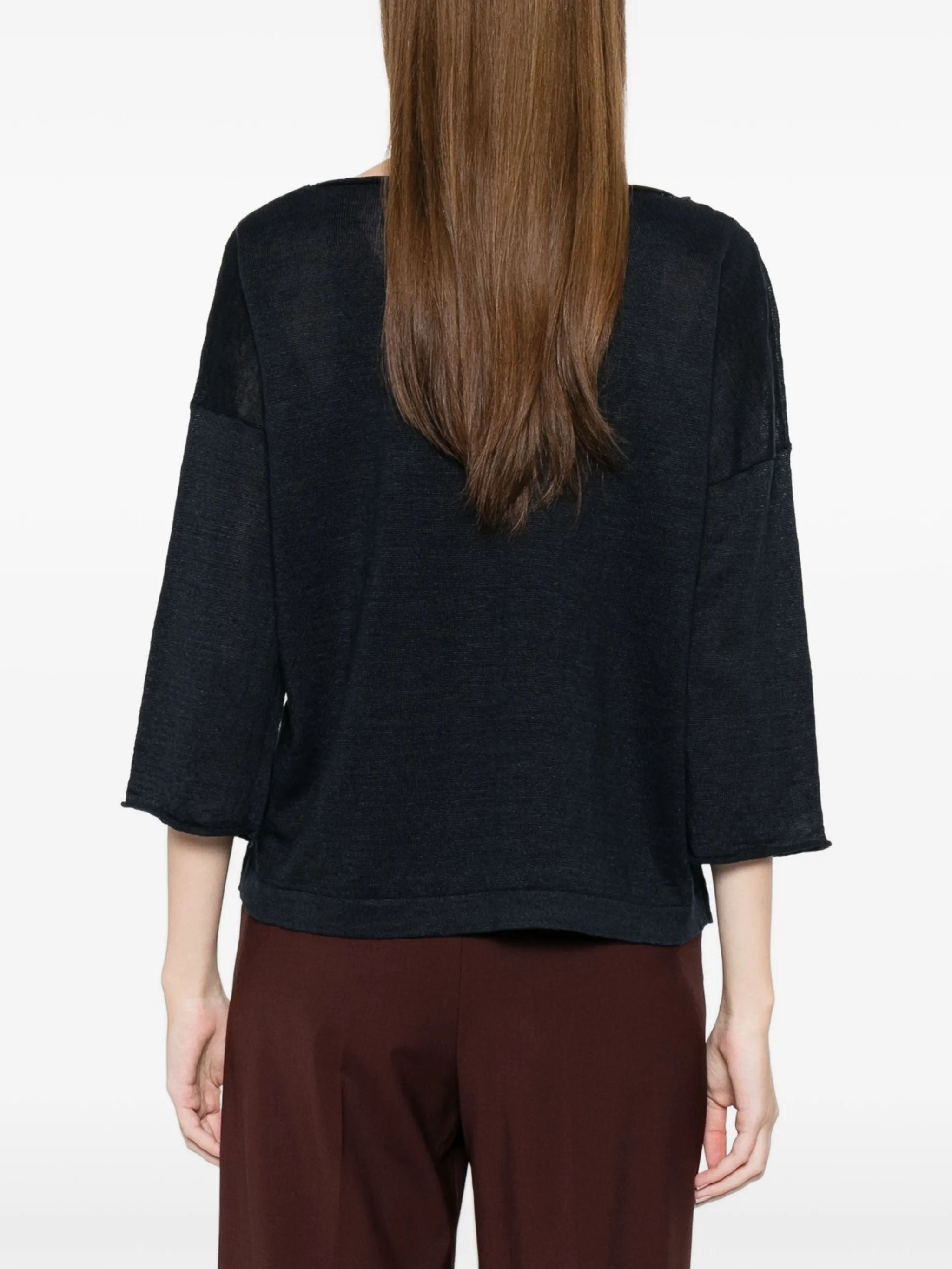 Maglione con scollo a barca navy