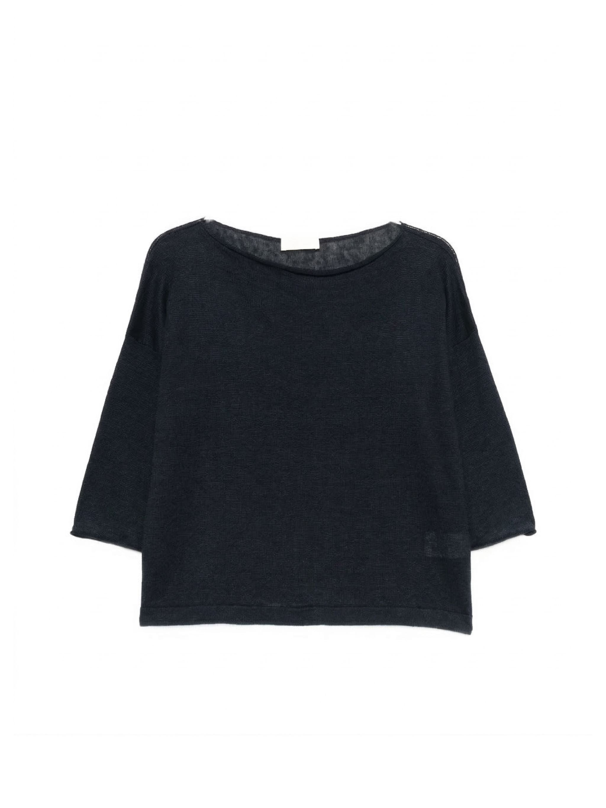 Maglione con scollo a barca navy