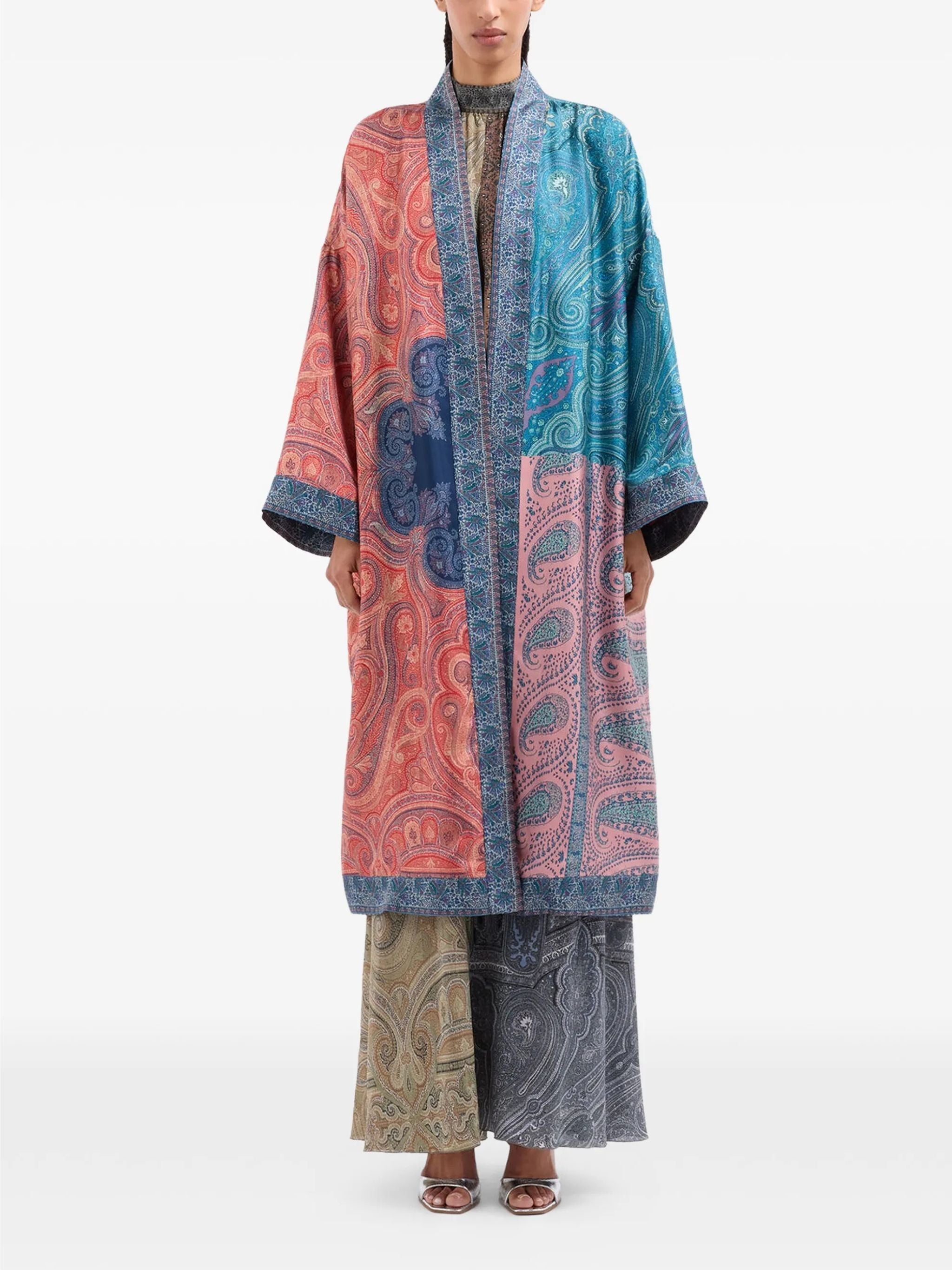 Kimono Aloe in seta multicolor
