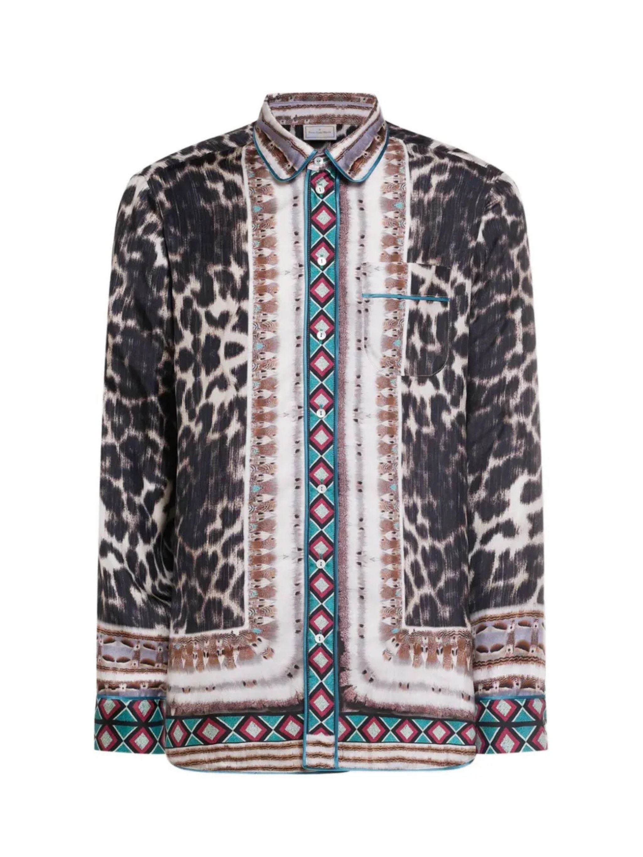 Aloe silk shirt with leopard print