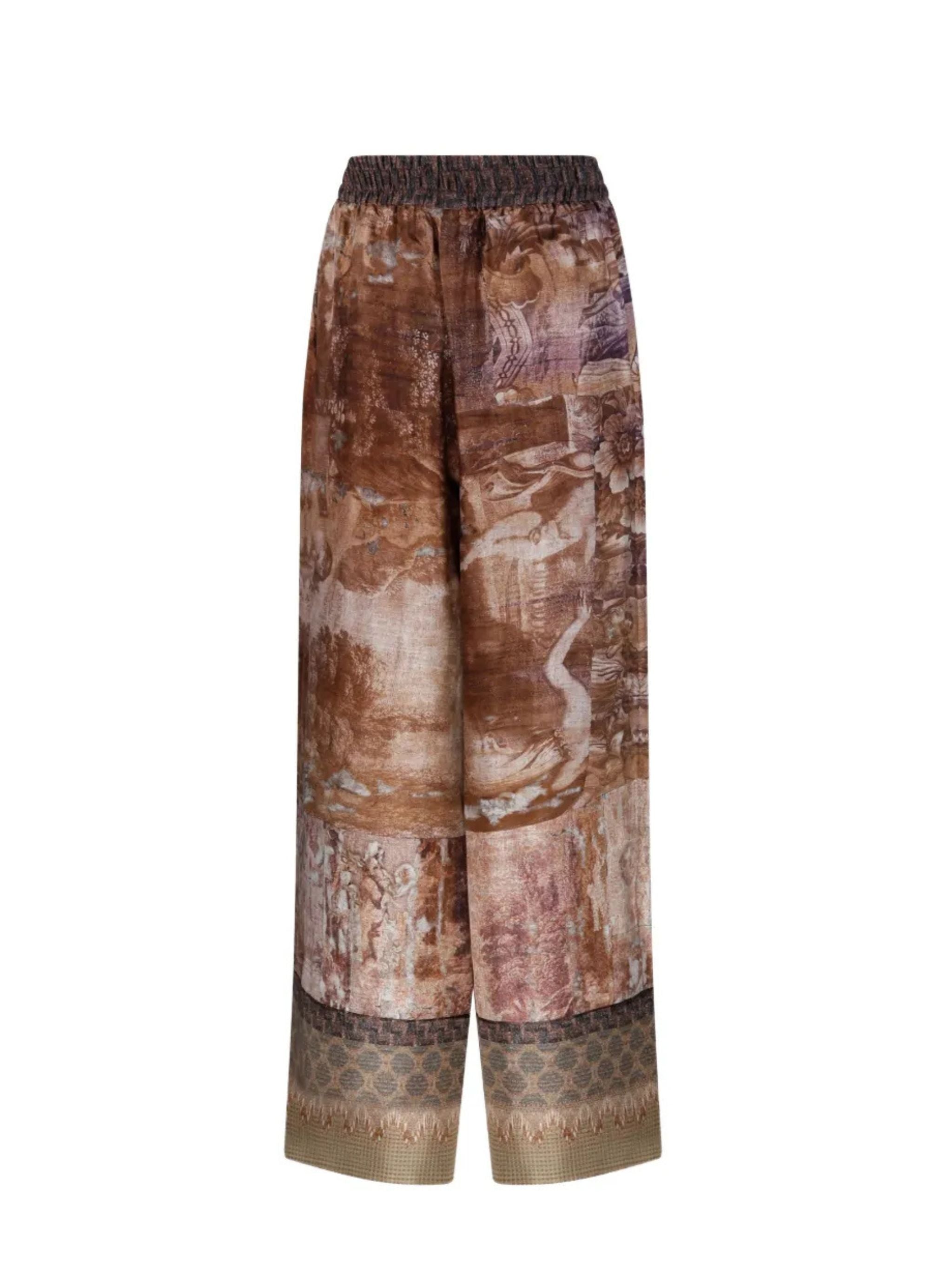 Aloe silk printed trousers