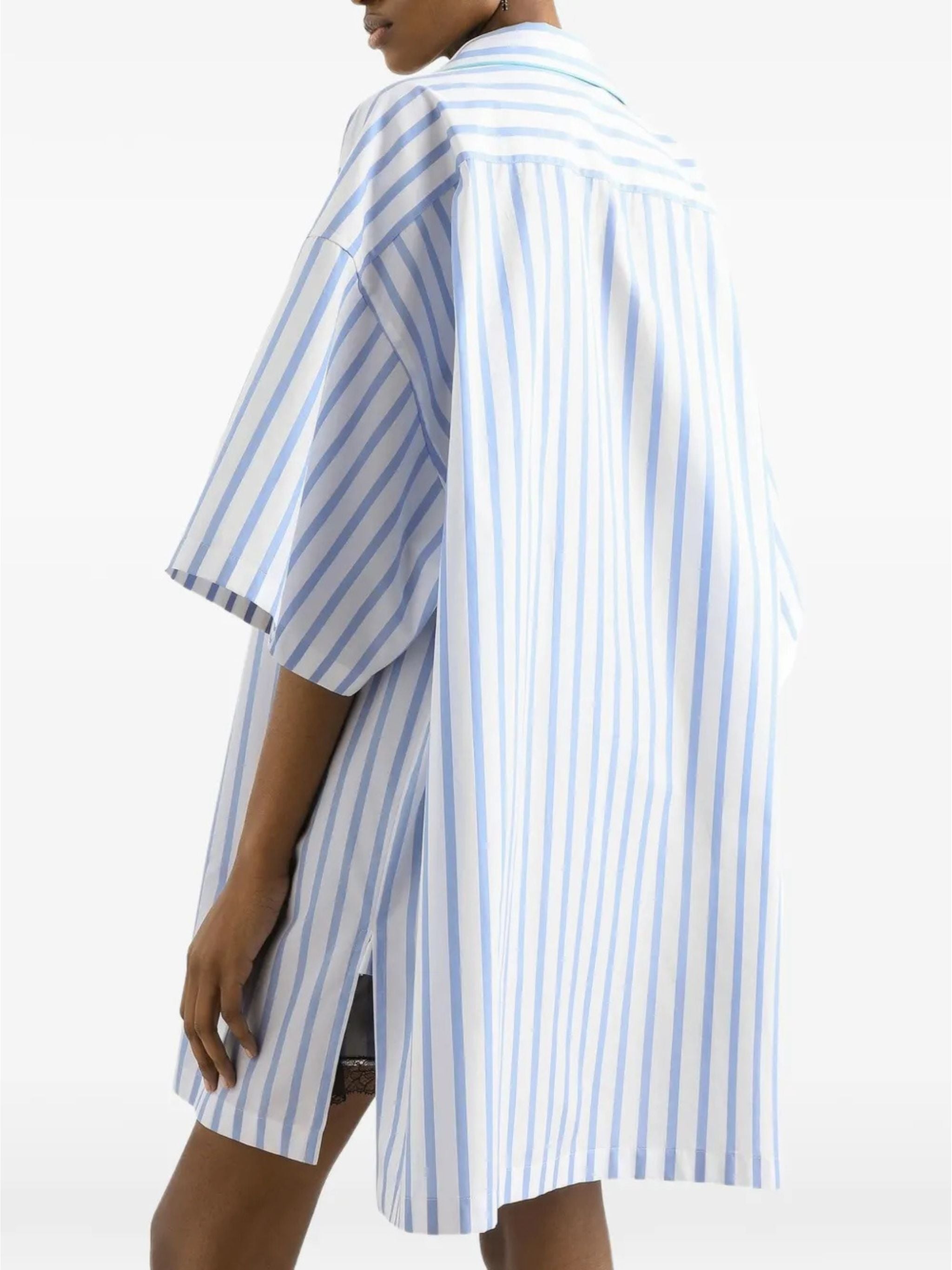 Camicia in popeline rigato