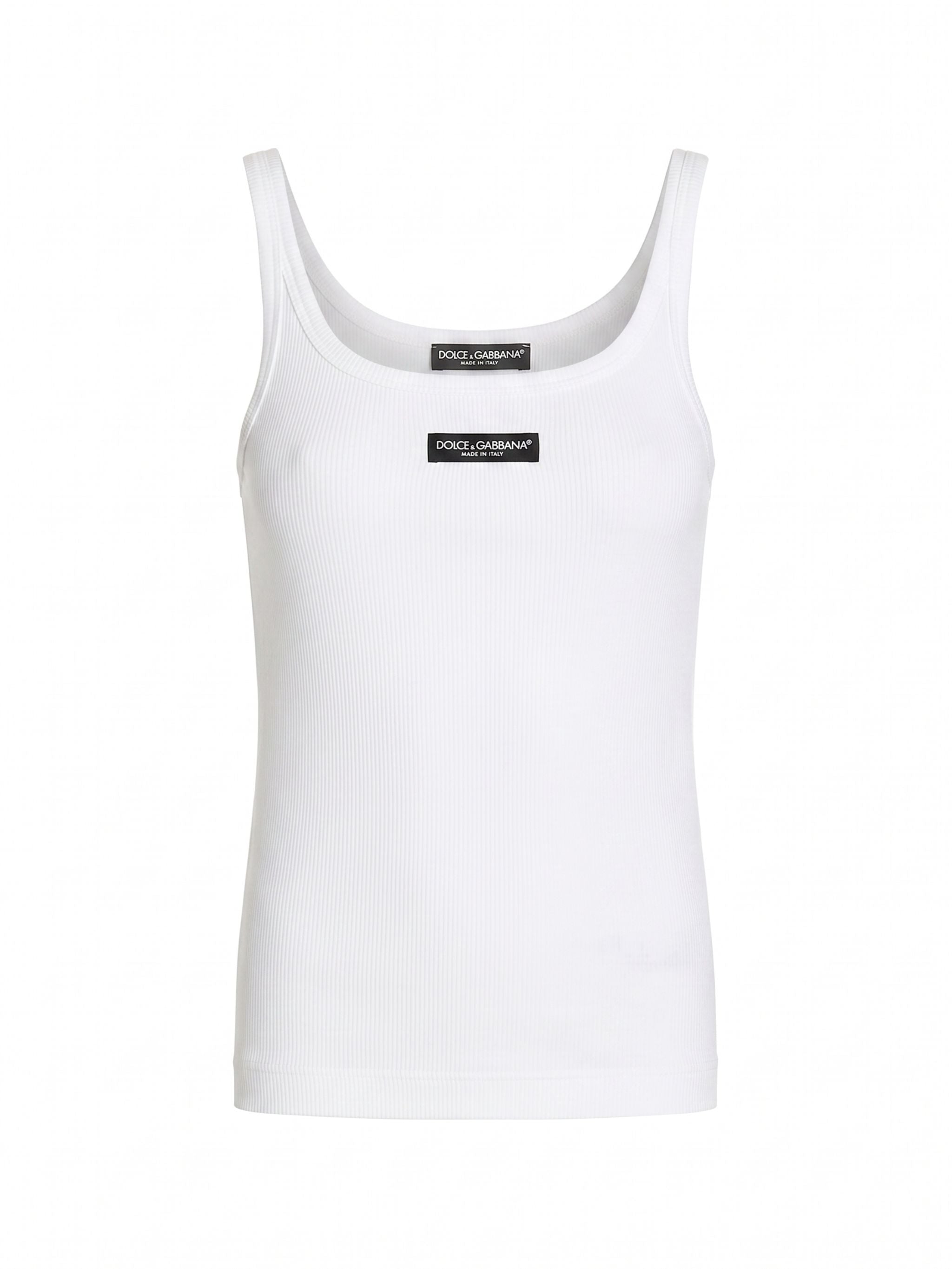 Canotta a costine con logo D&G