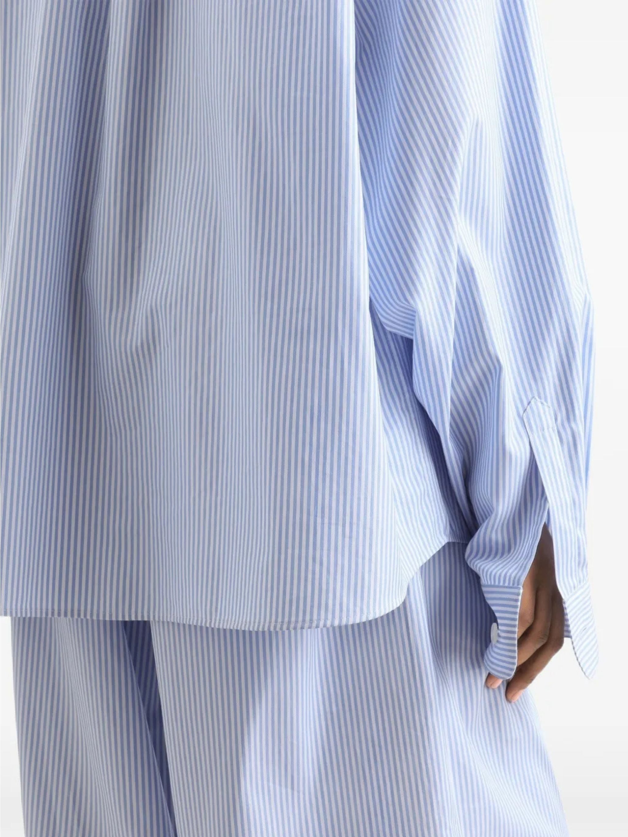 Camicia oversize a righe con ricami Gioiello