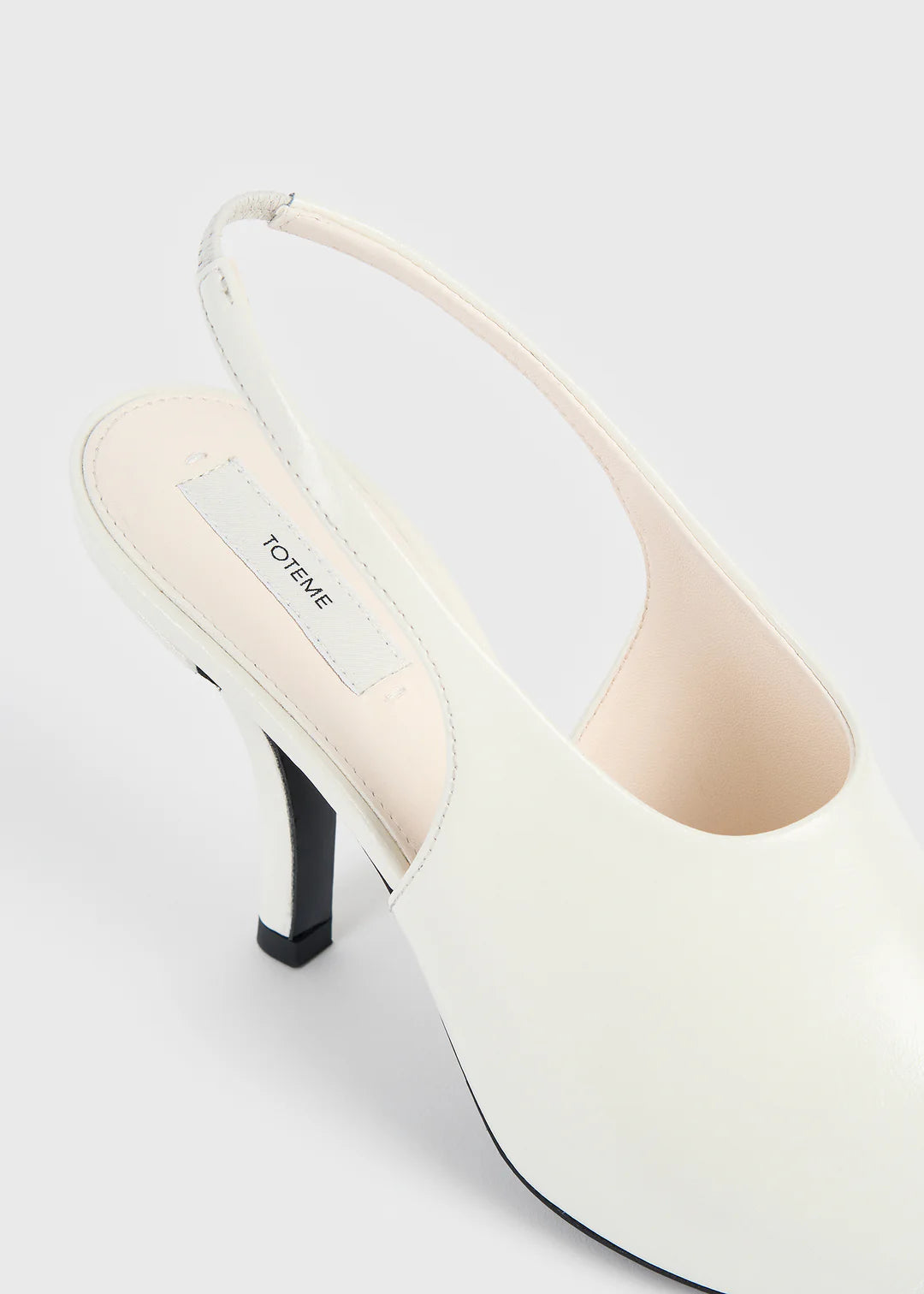 Contour naplack slingbacks off-white