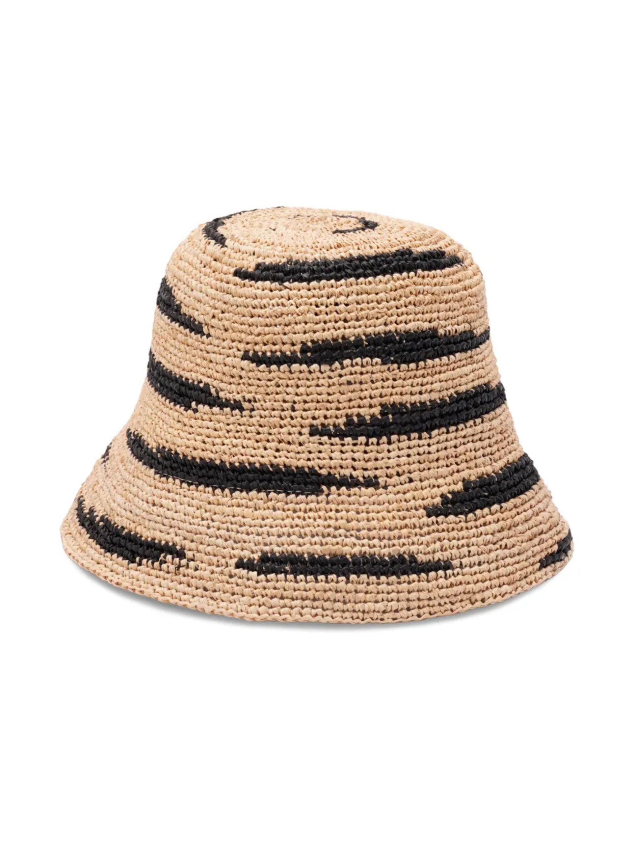 Cappello in rafia stampa Zebra