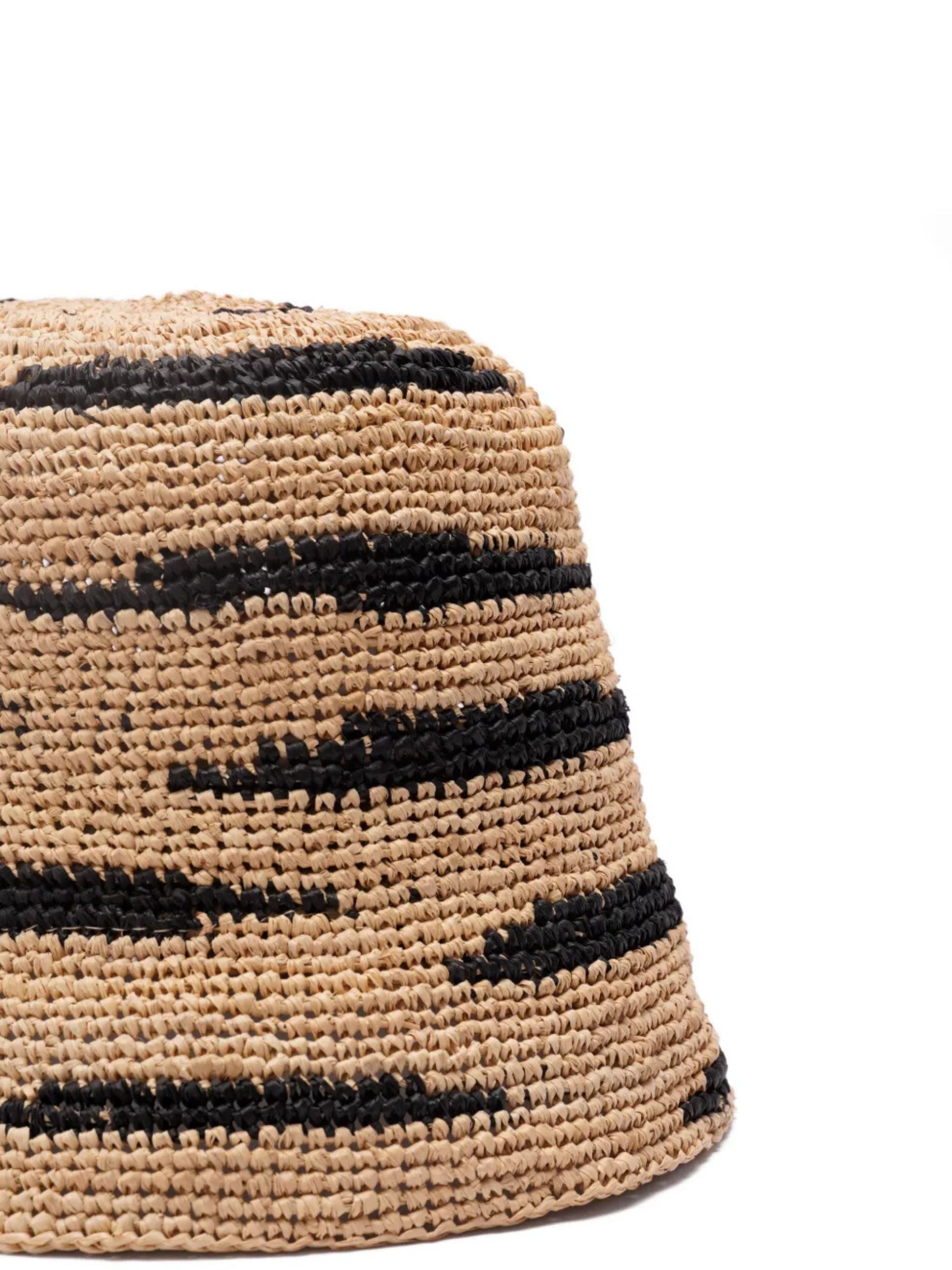Cappello in rafia stampa Zebra