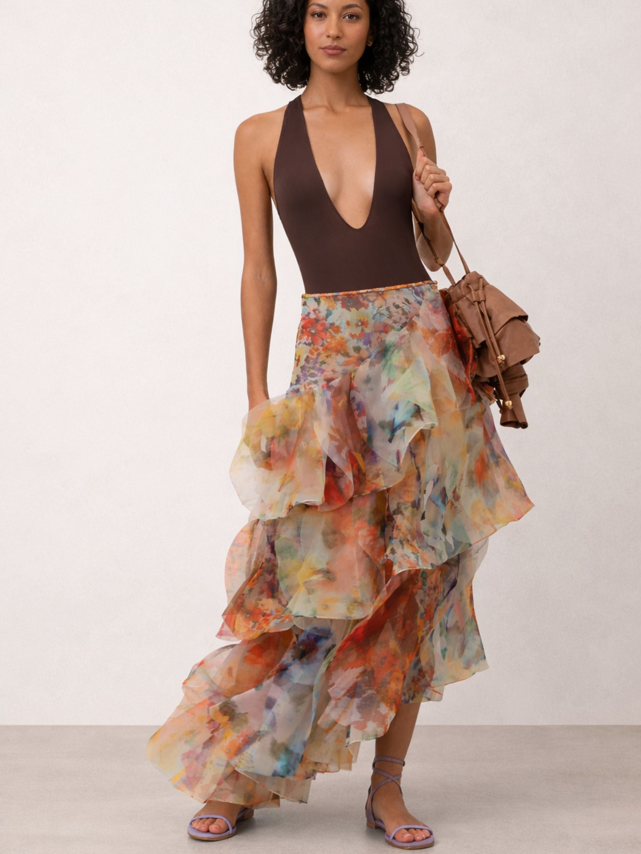 LUNA FANNED MAXI SKIRT
