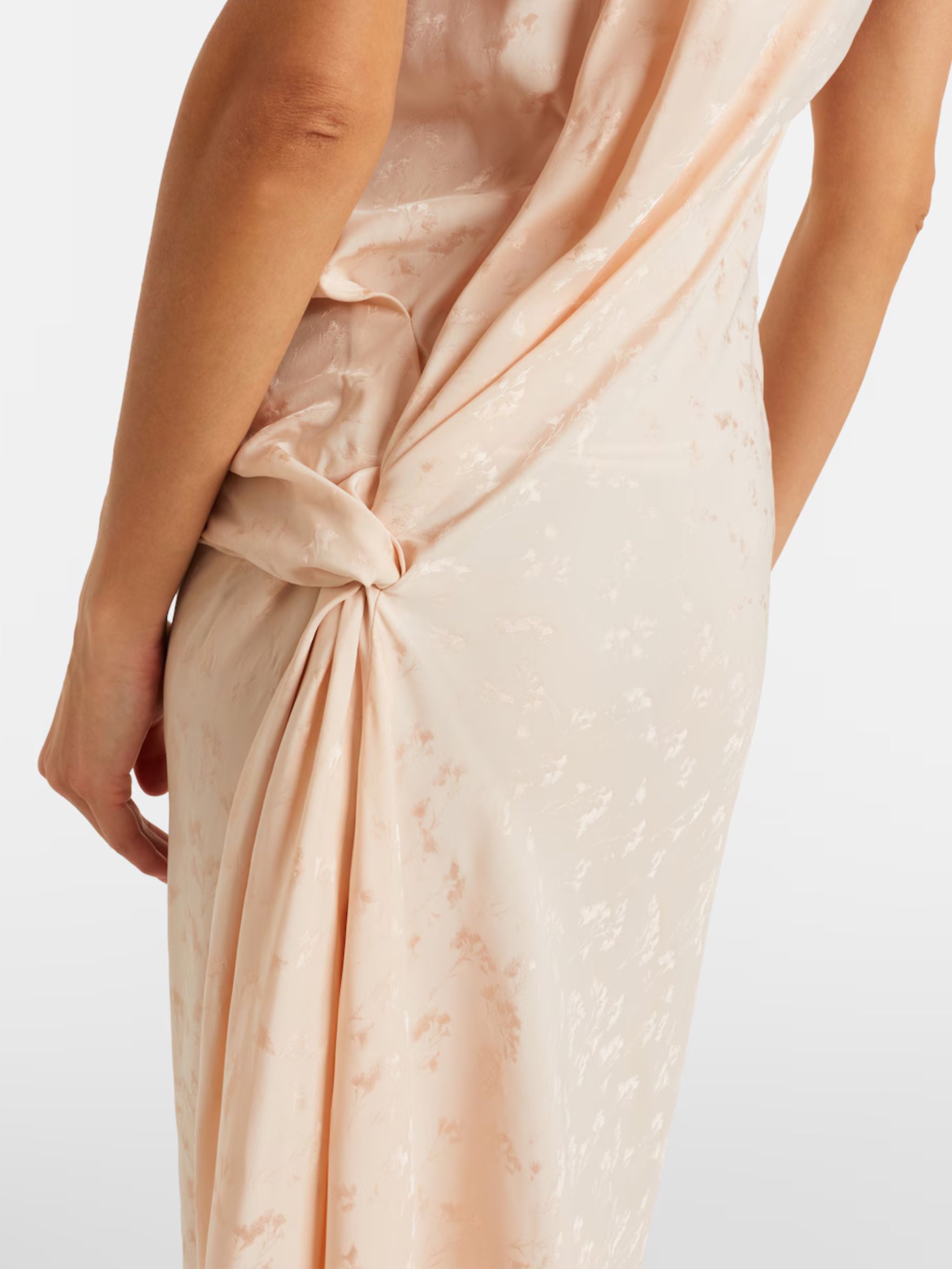 Abito lungo Posy asimmetrico in satin floreale