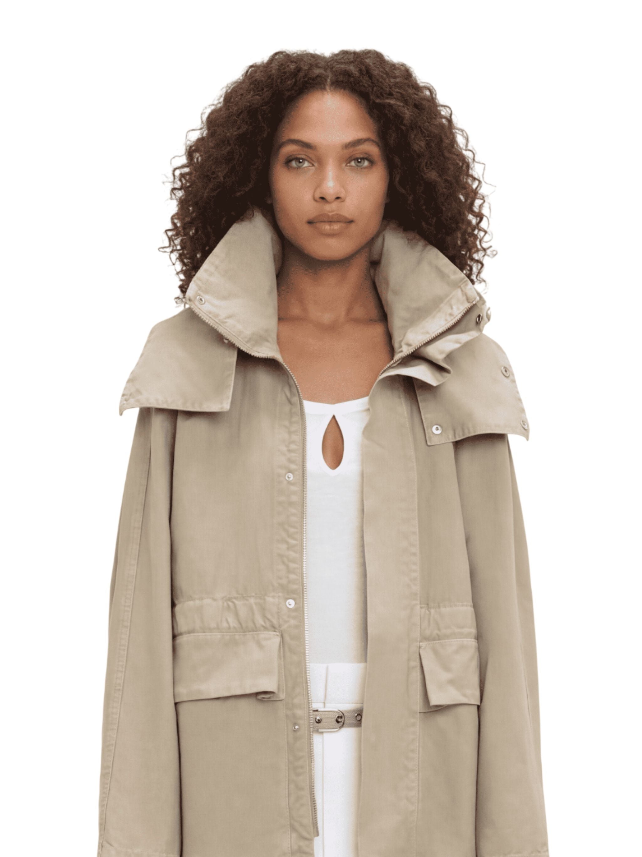 Giacca Utility con cappuccio in Stone Grey
