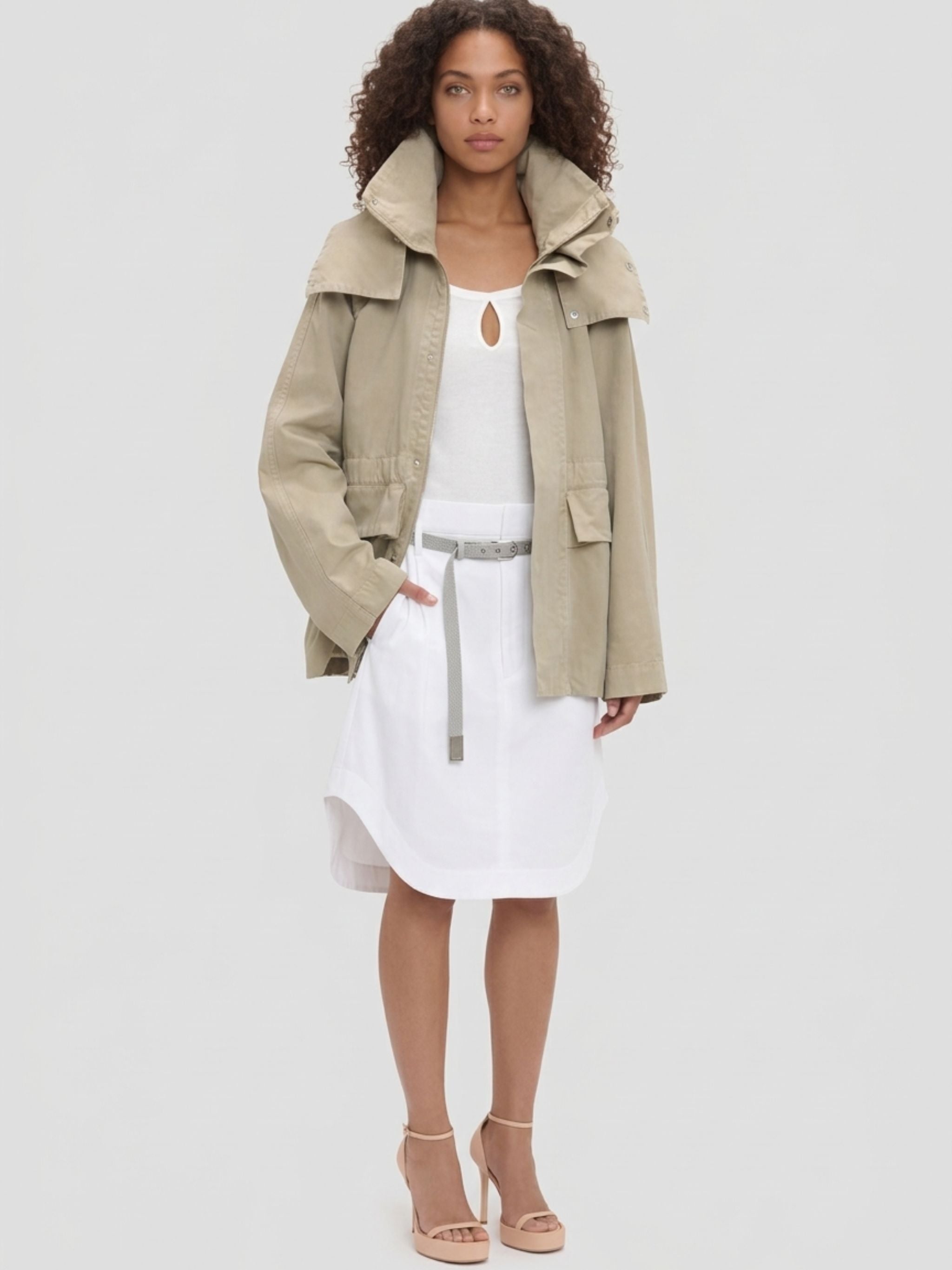 Giacca Utility con cappuccio in Stone Grey