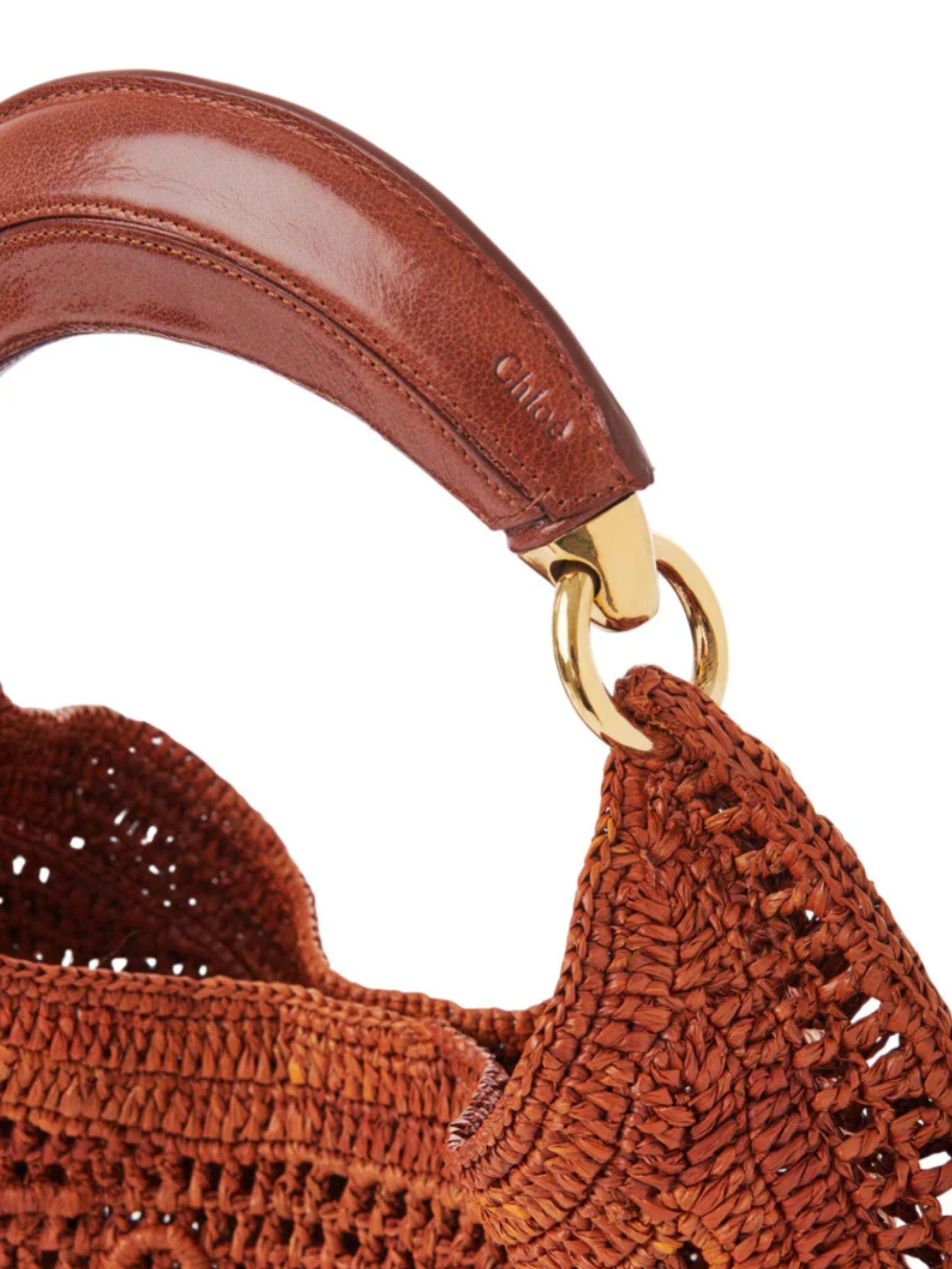 Borsa Hobo Summer Banana in rafia - Clay Brown