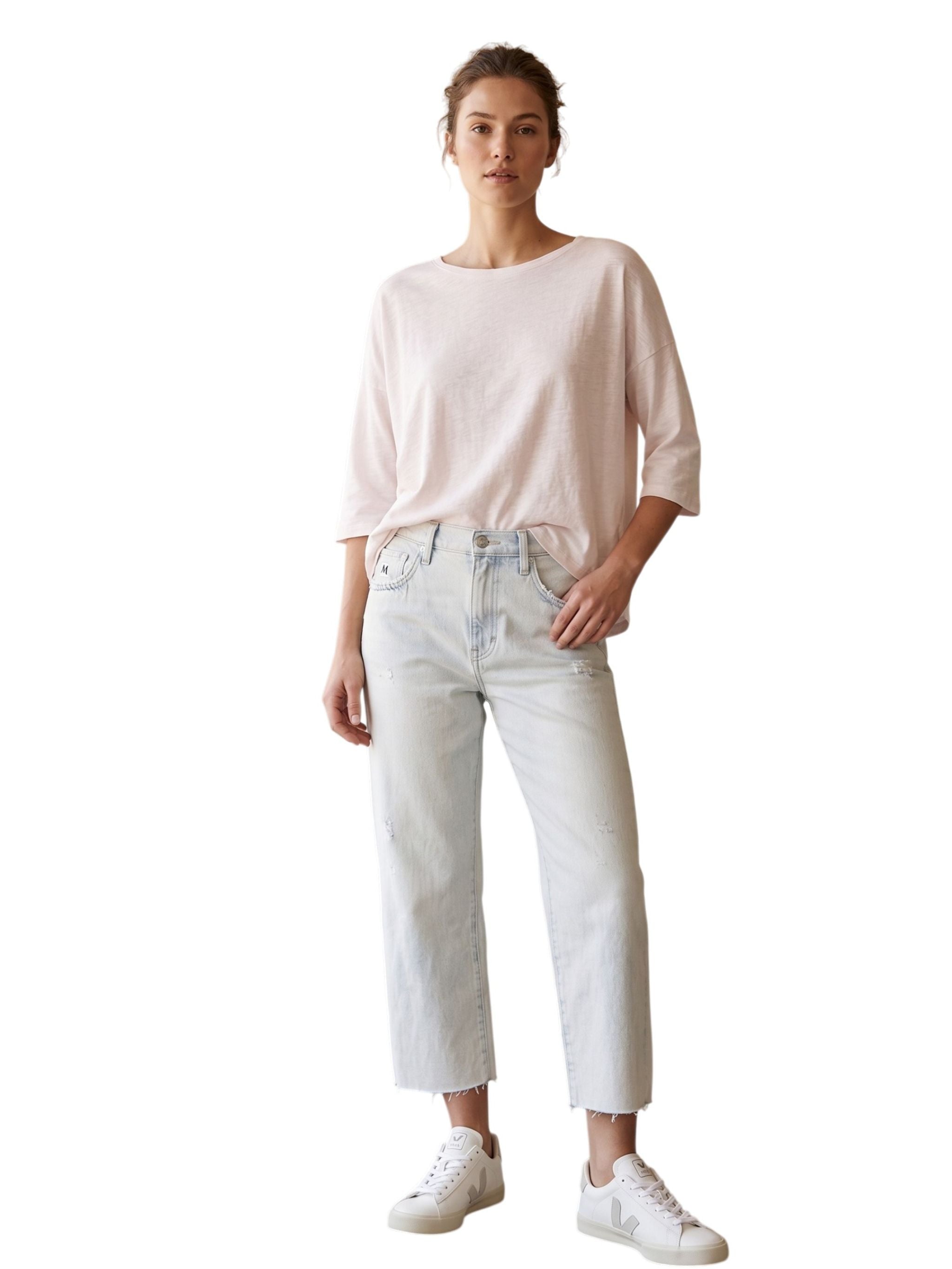 T-shirt con scollo a barca Rose