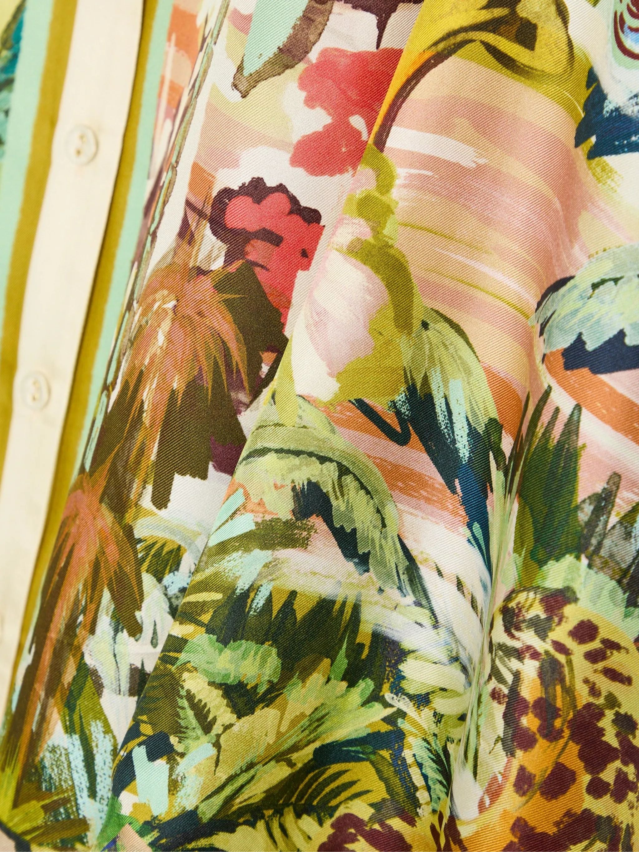 Camicia in seta con stampa giungla