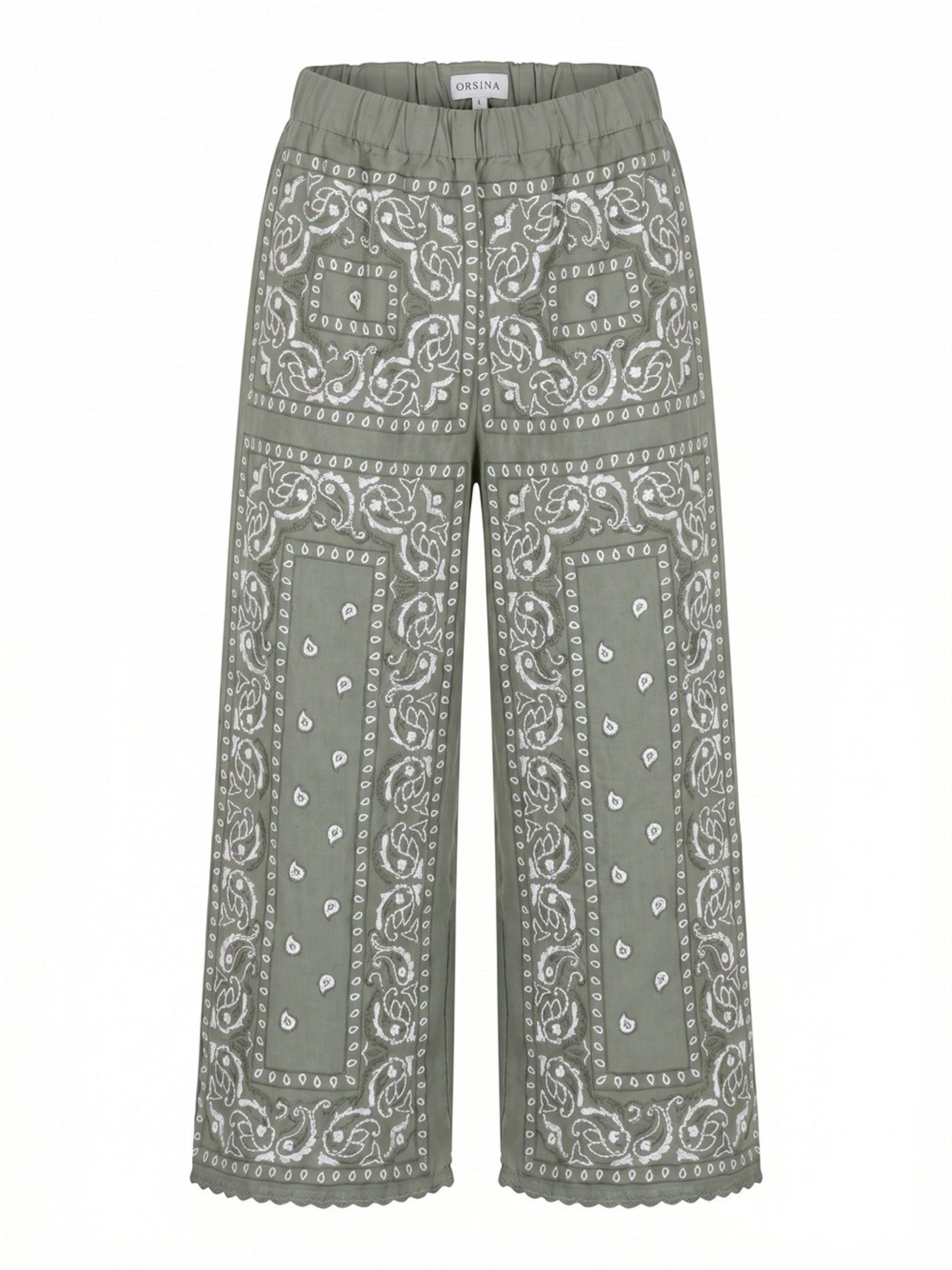 Pantalone Bandana a gamba larga Khaki