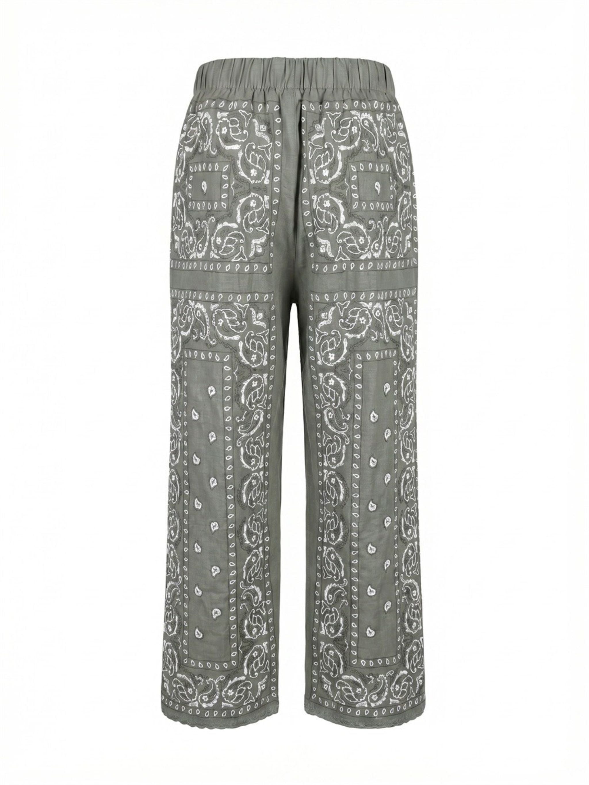 Pantalone Bandana a gamba larga Khaki