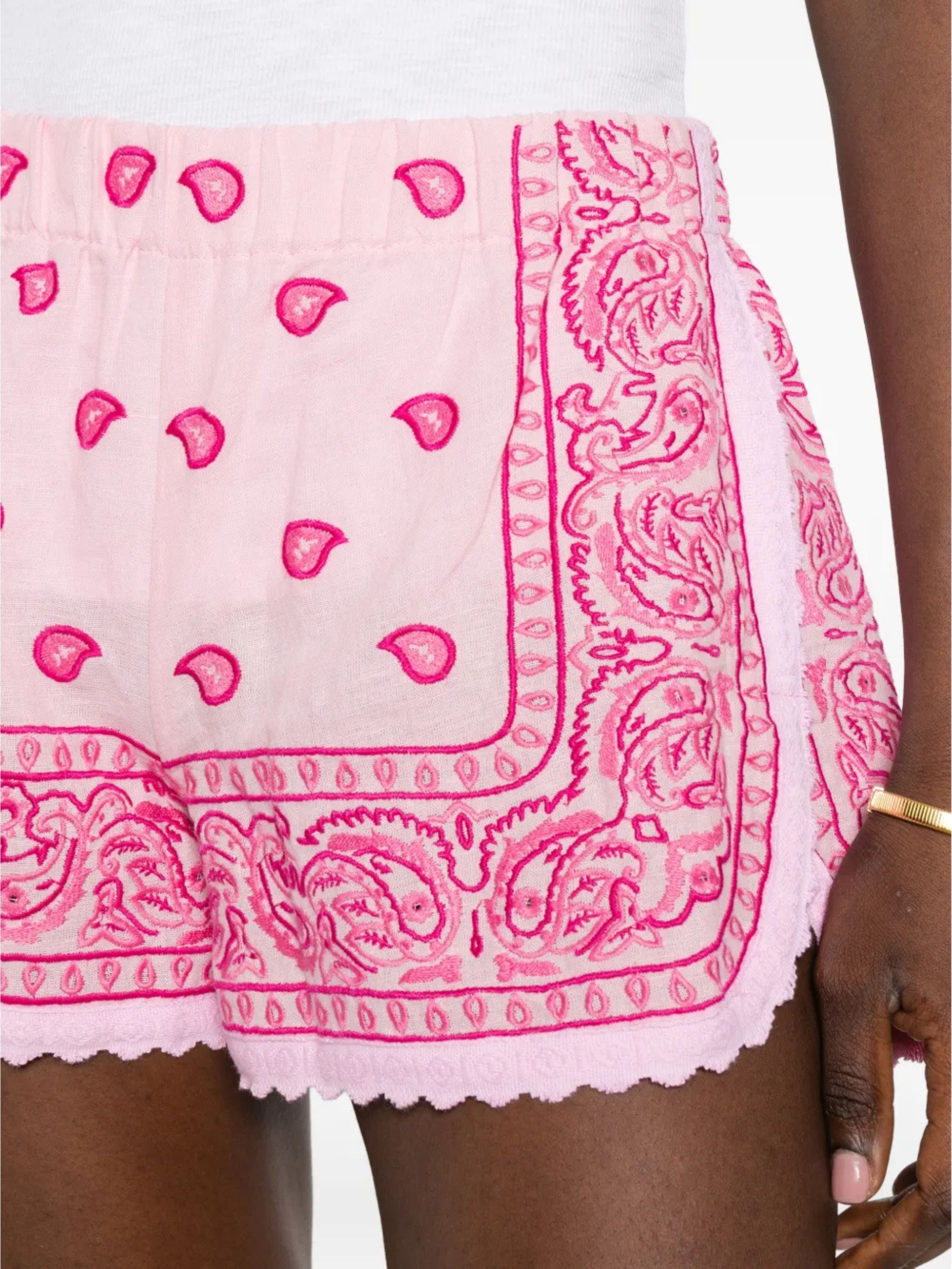 Shorts stampa bandana rosa