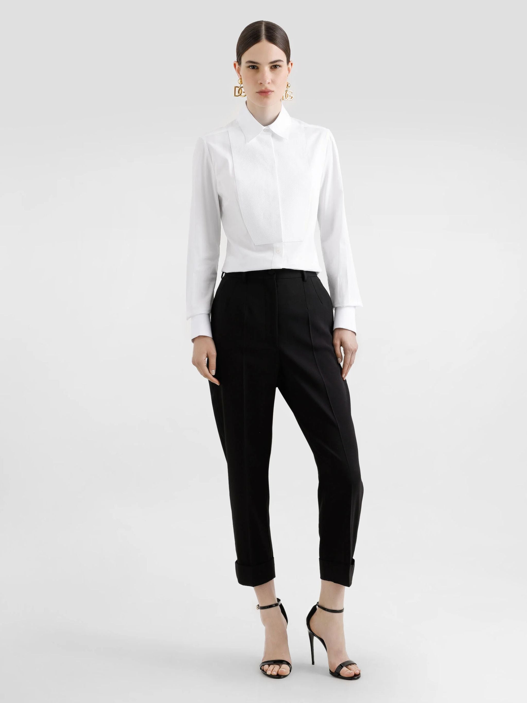 Camicia smoking in popeline stretch