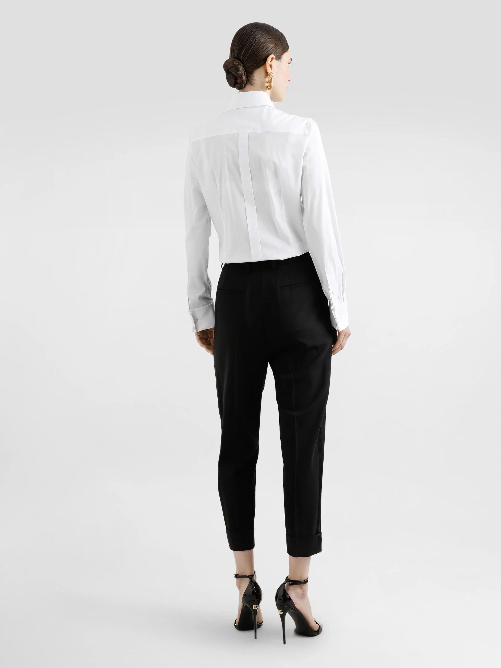 Camicia smoking in popeline stretch