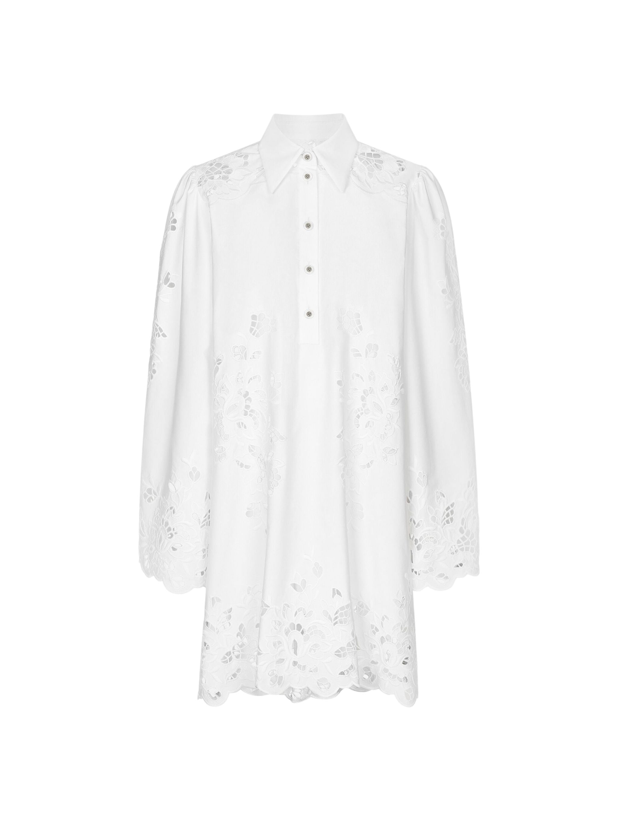 Abito chemisier in popeline di cotone con dettagli cut-out