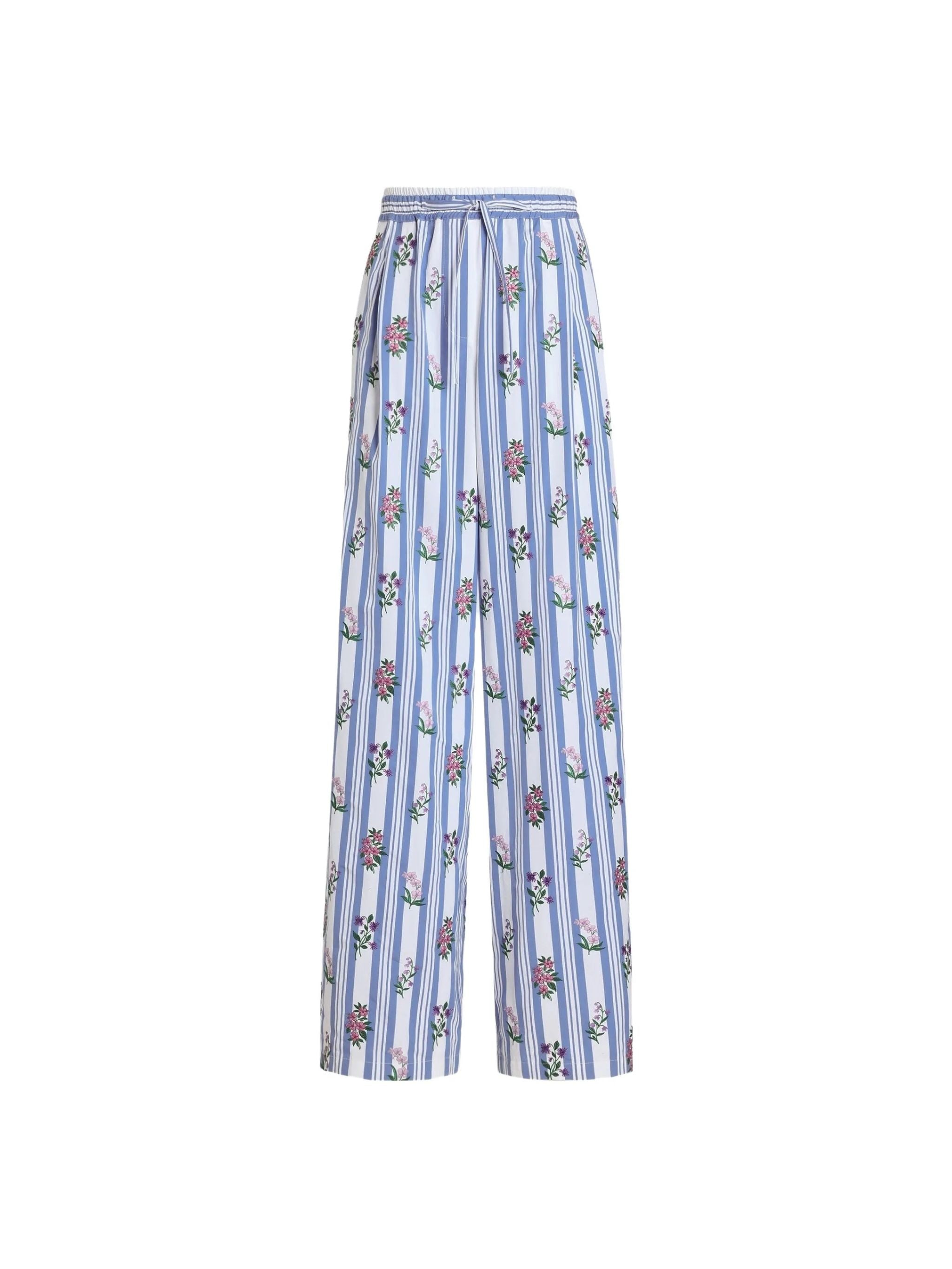 Pantaloni con ricamo a fiori