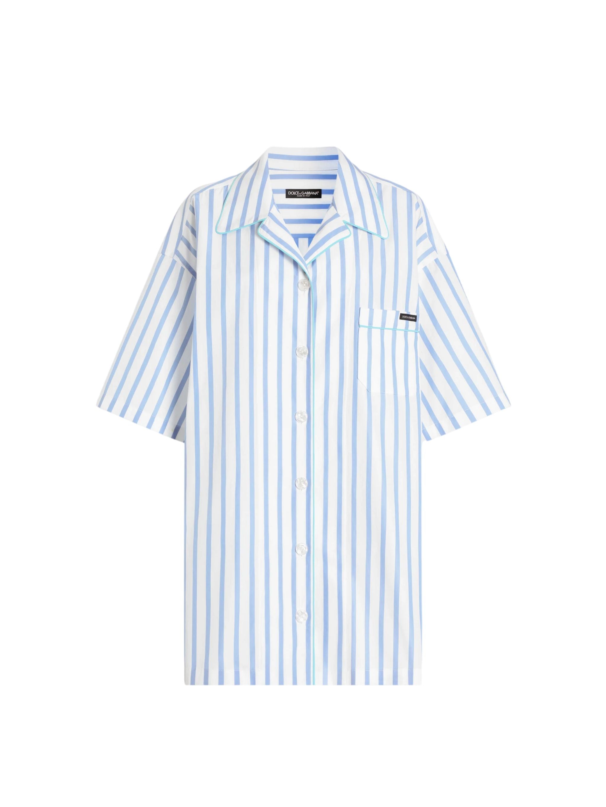 Camicia in popeline rigato