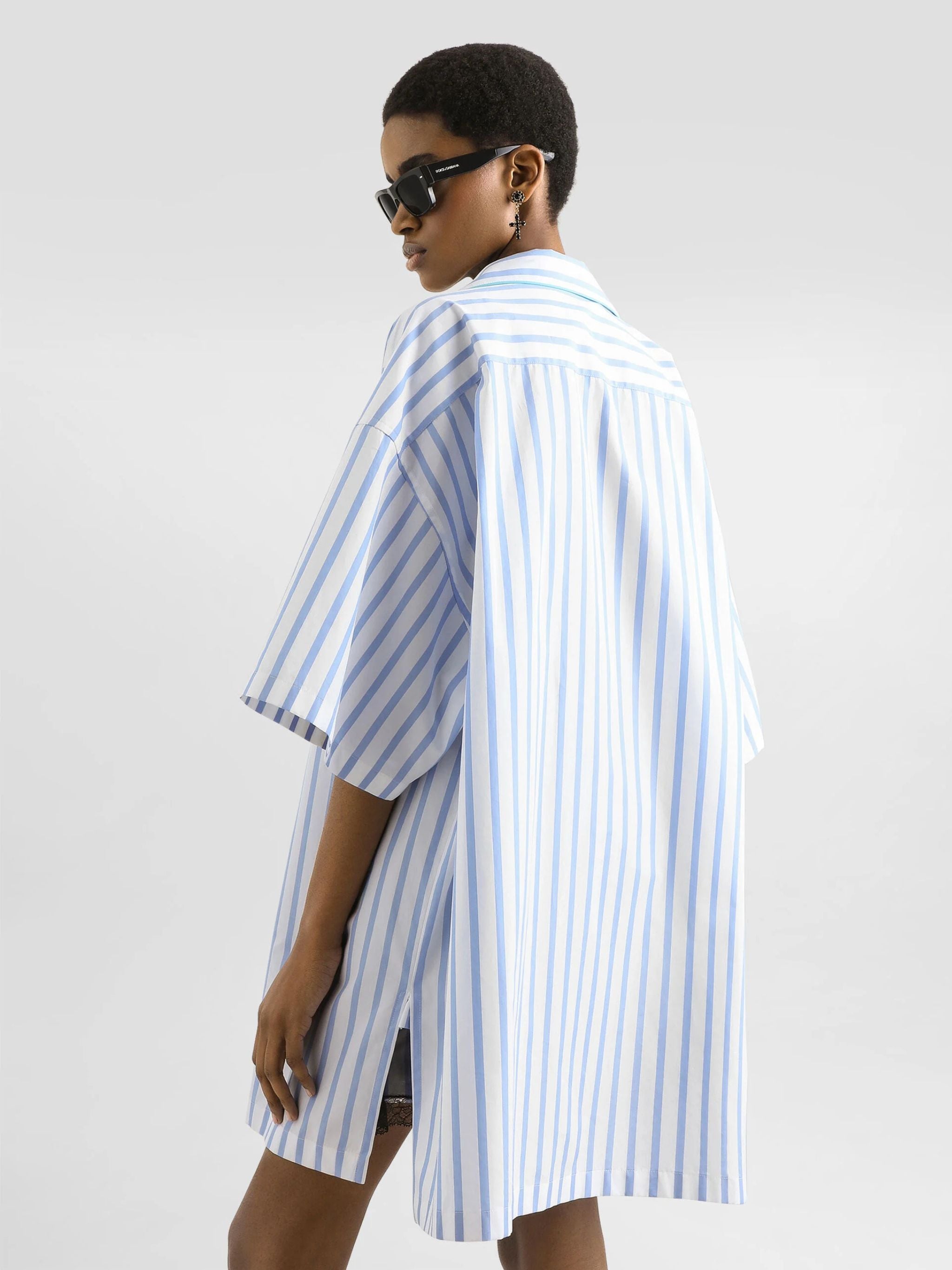 Camicia in popeline rigato