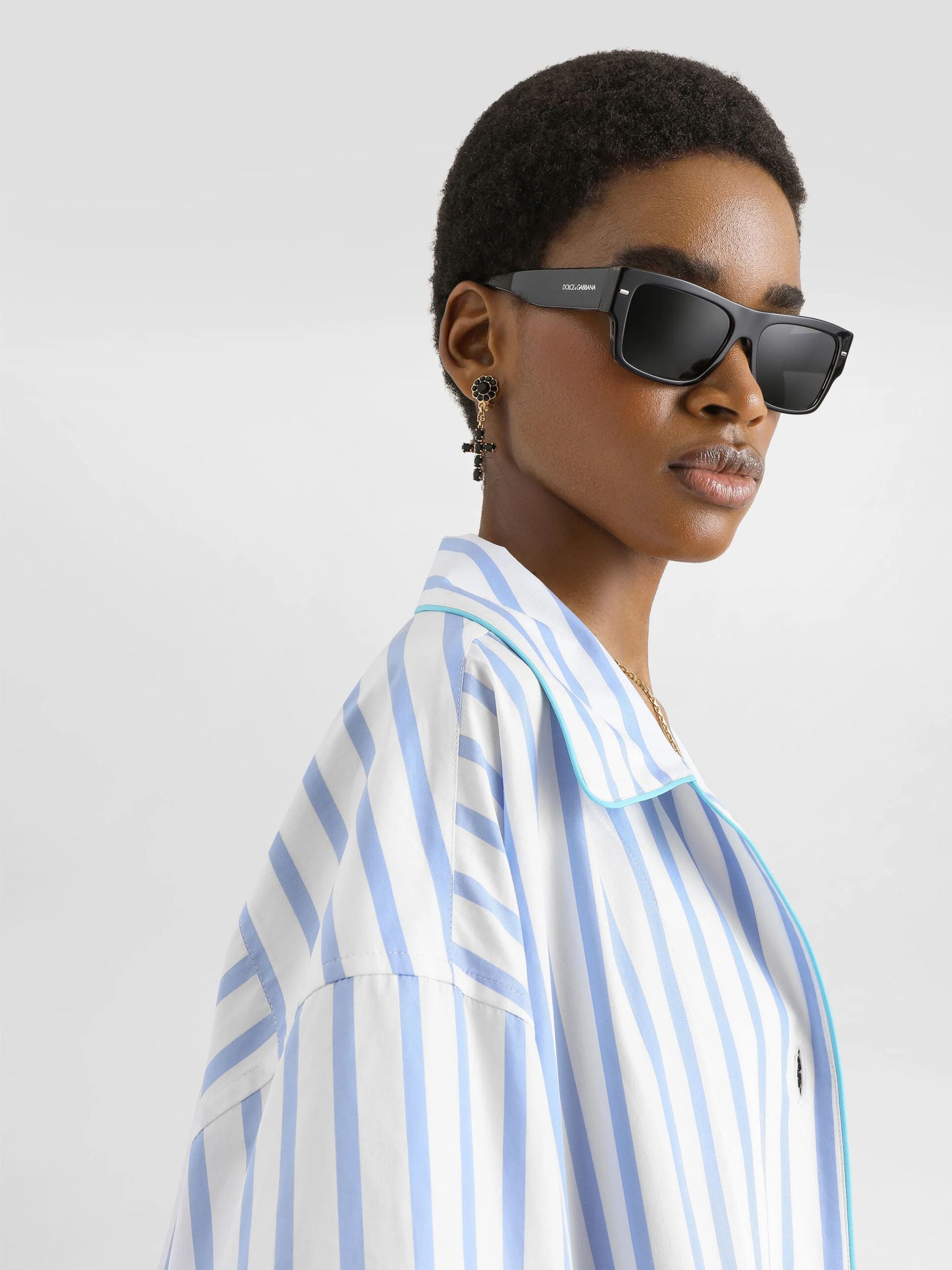 Camicia in popeline rigato