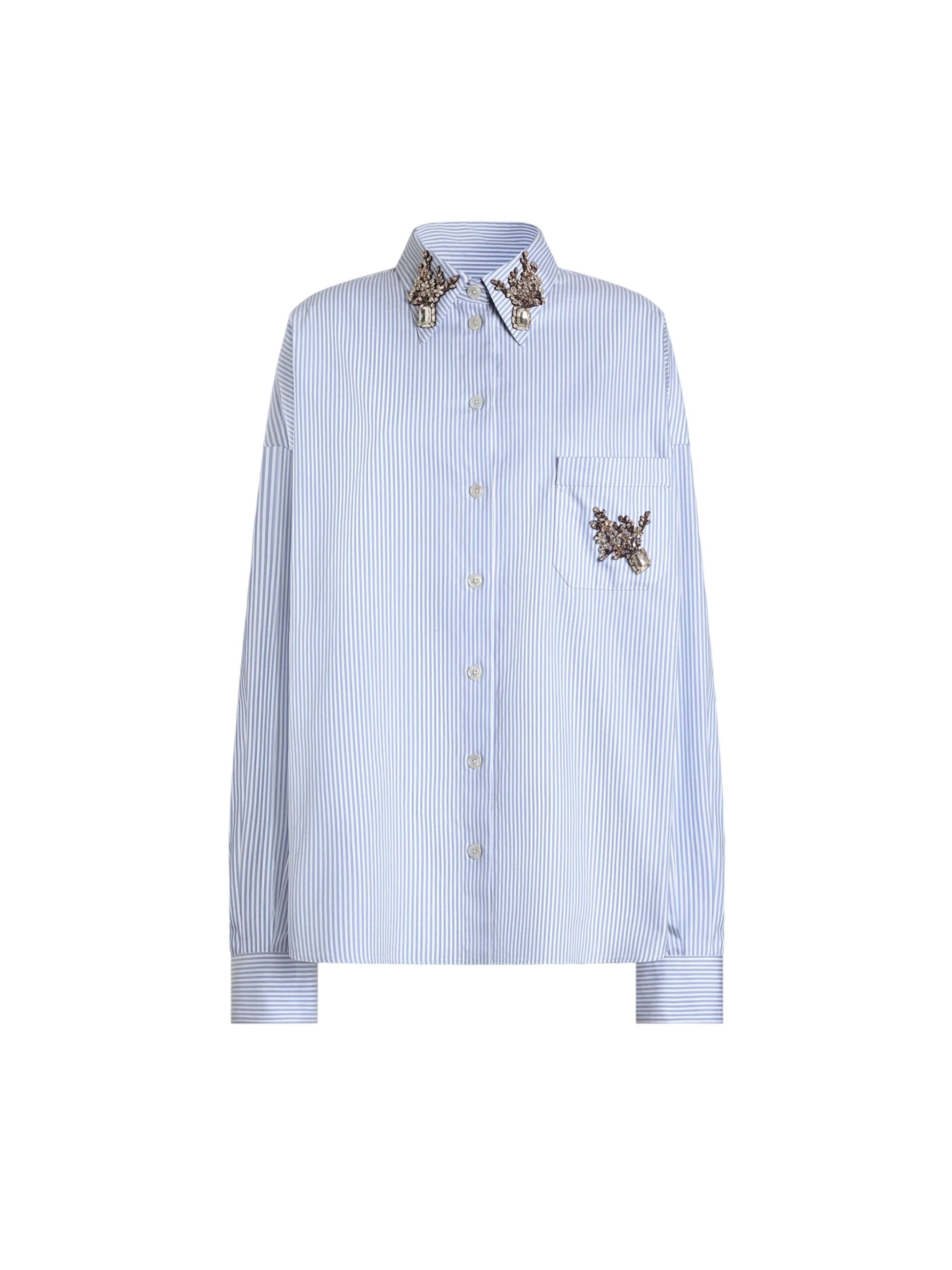 Striped poplin shirt