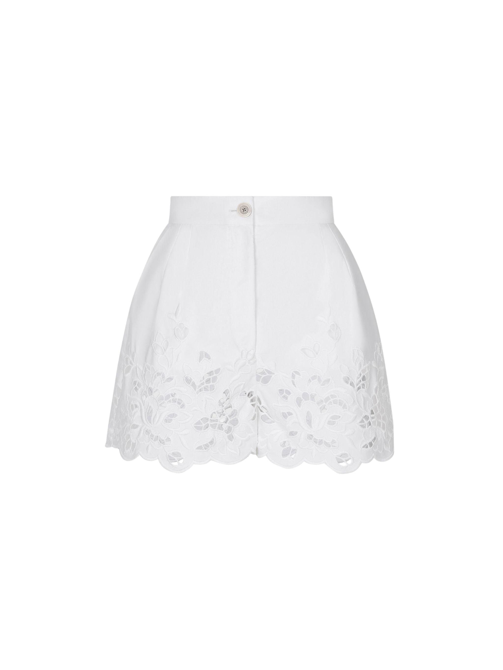 Shorts in cotone con ricamo cut out