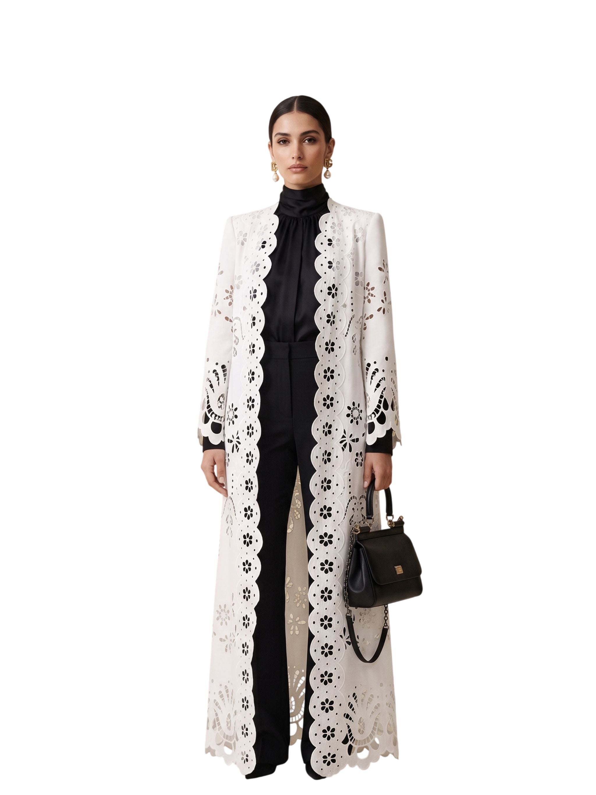 Cappotto lungo con dettaglio cut-out