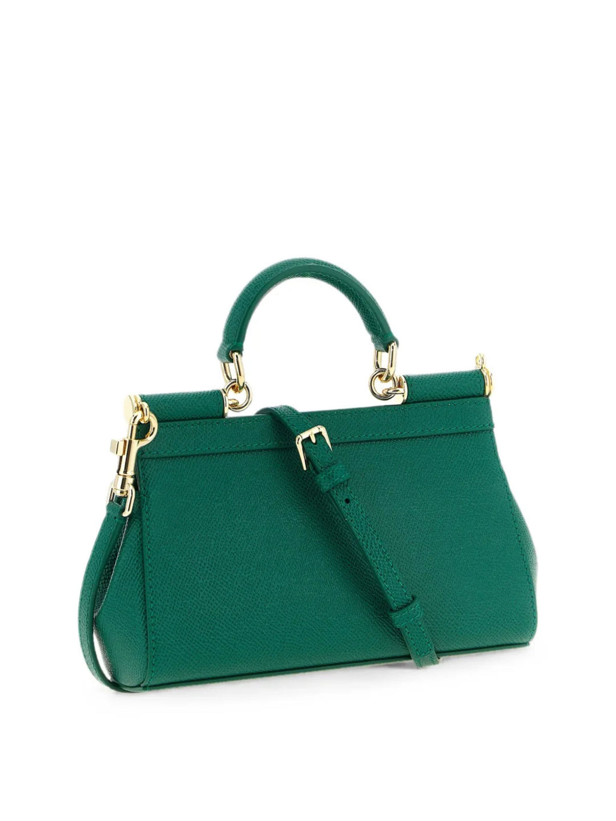 Borsa a mano Sicily mini in pelle di vitello dauphine Smeraldo