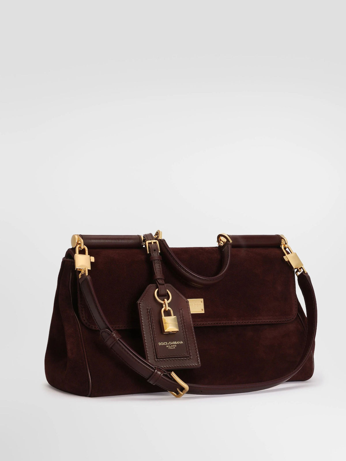 Borsa a mano My Sicily media in suede Bordeaux