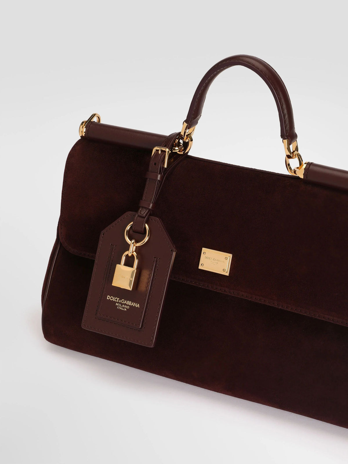 Borsa a mano My Sicily media in suede Bordeaux