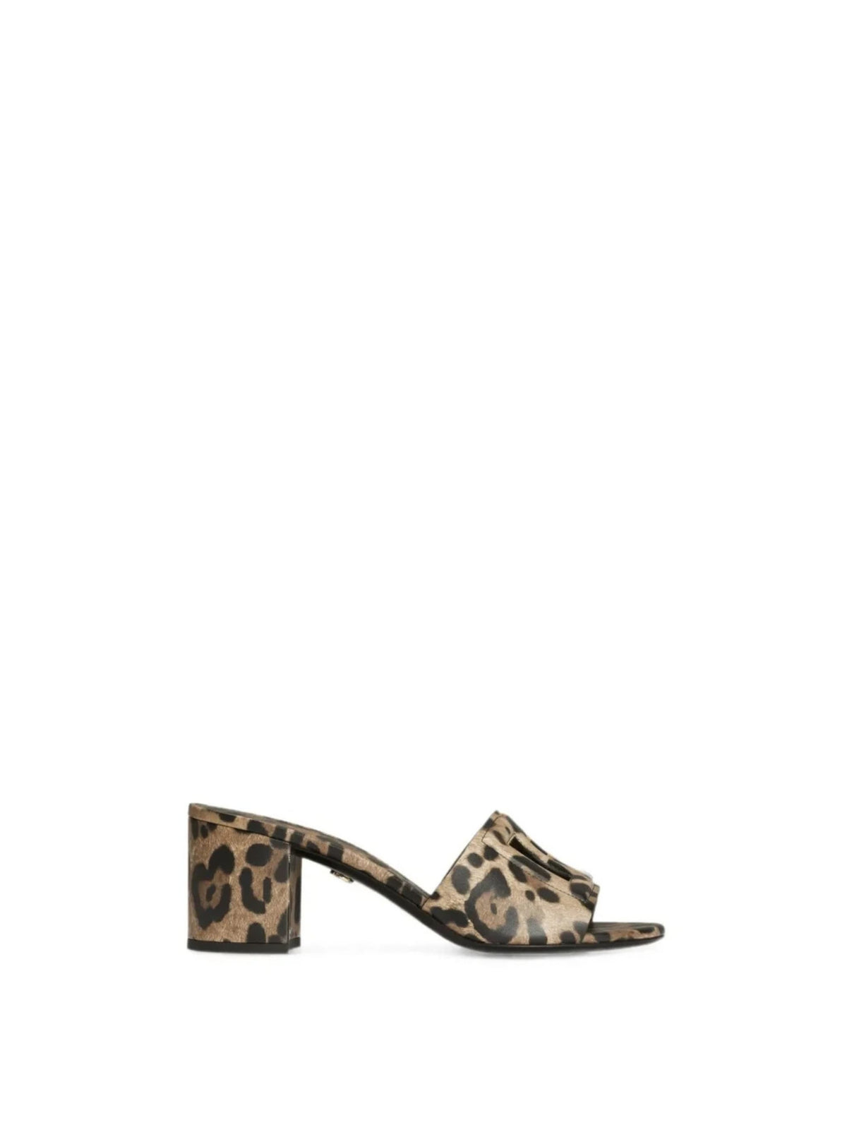 Mules in pelle di vitello con stampa
