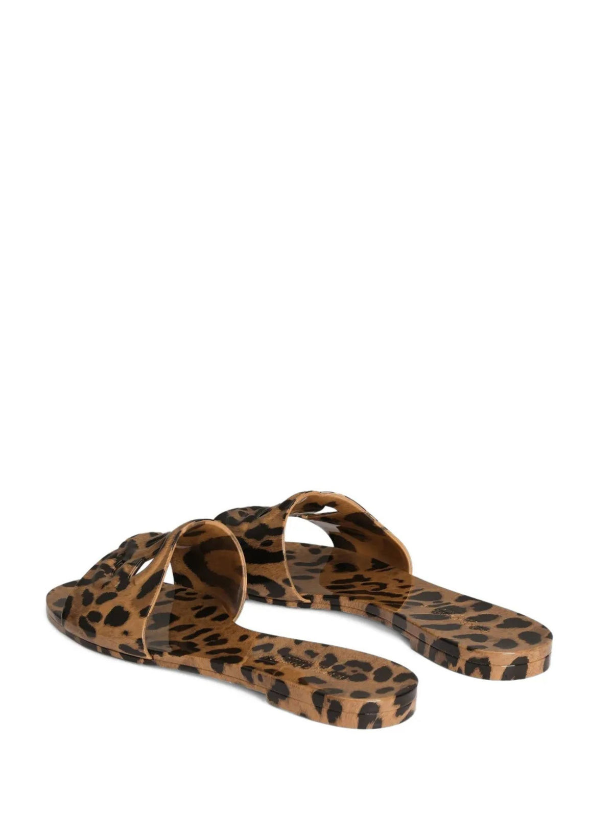 Slide beachwear in gomma stampa leo