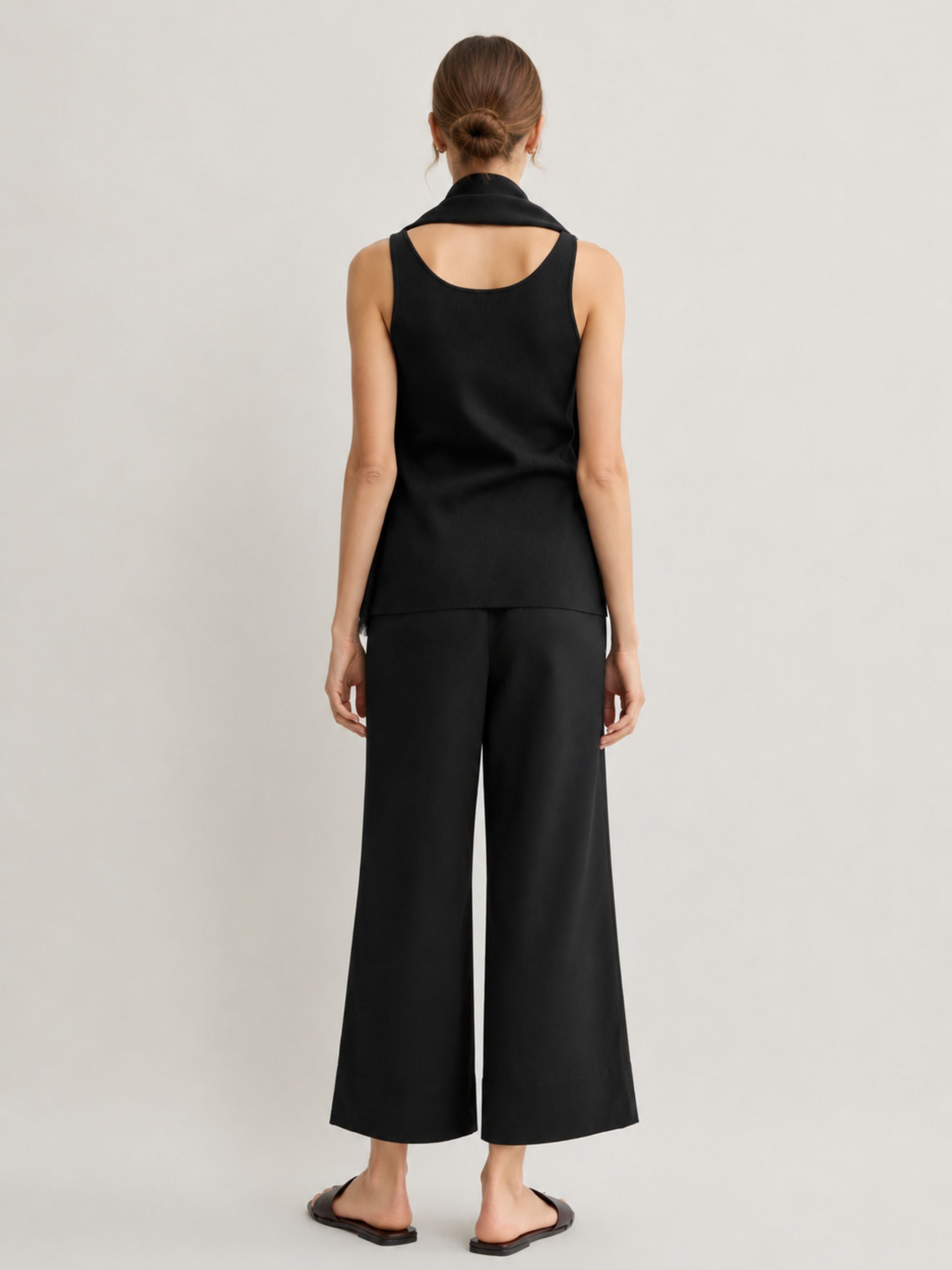 Fluid satin trousers black