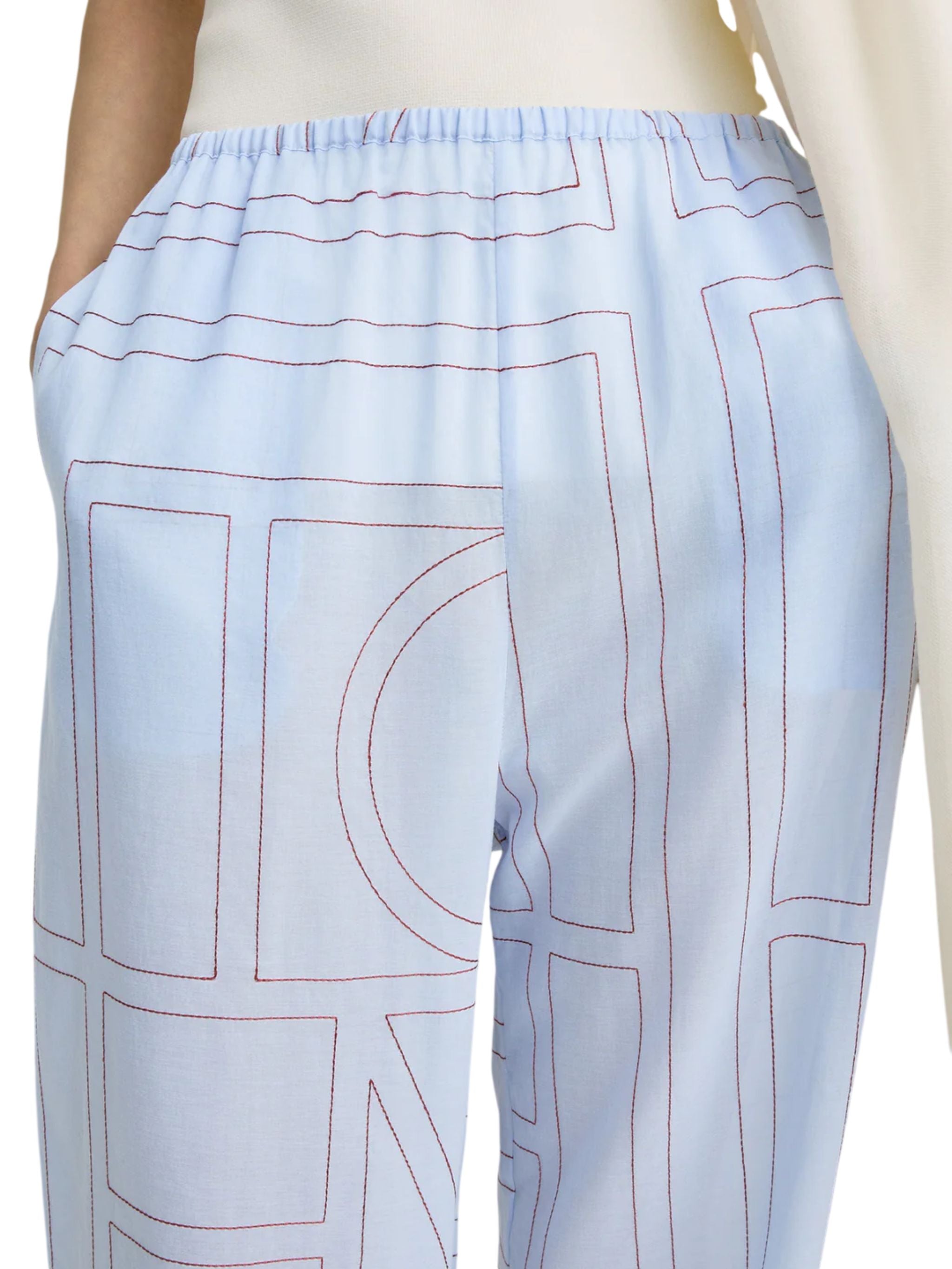 Pantaloni Pigiama in misto cotone con monogramma