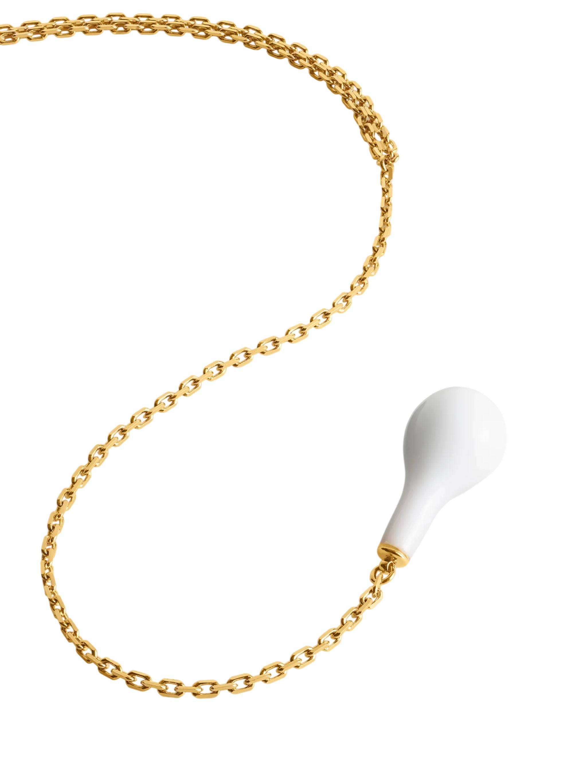 Collana con pendente di cristallo bianco/oro